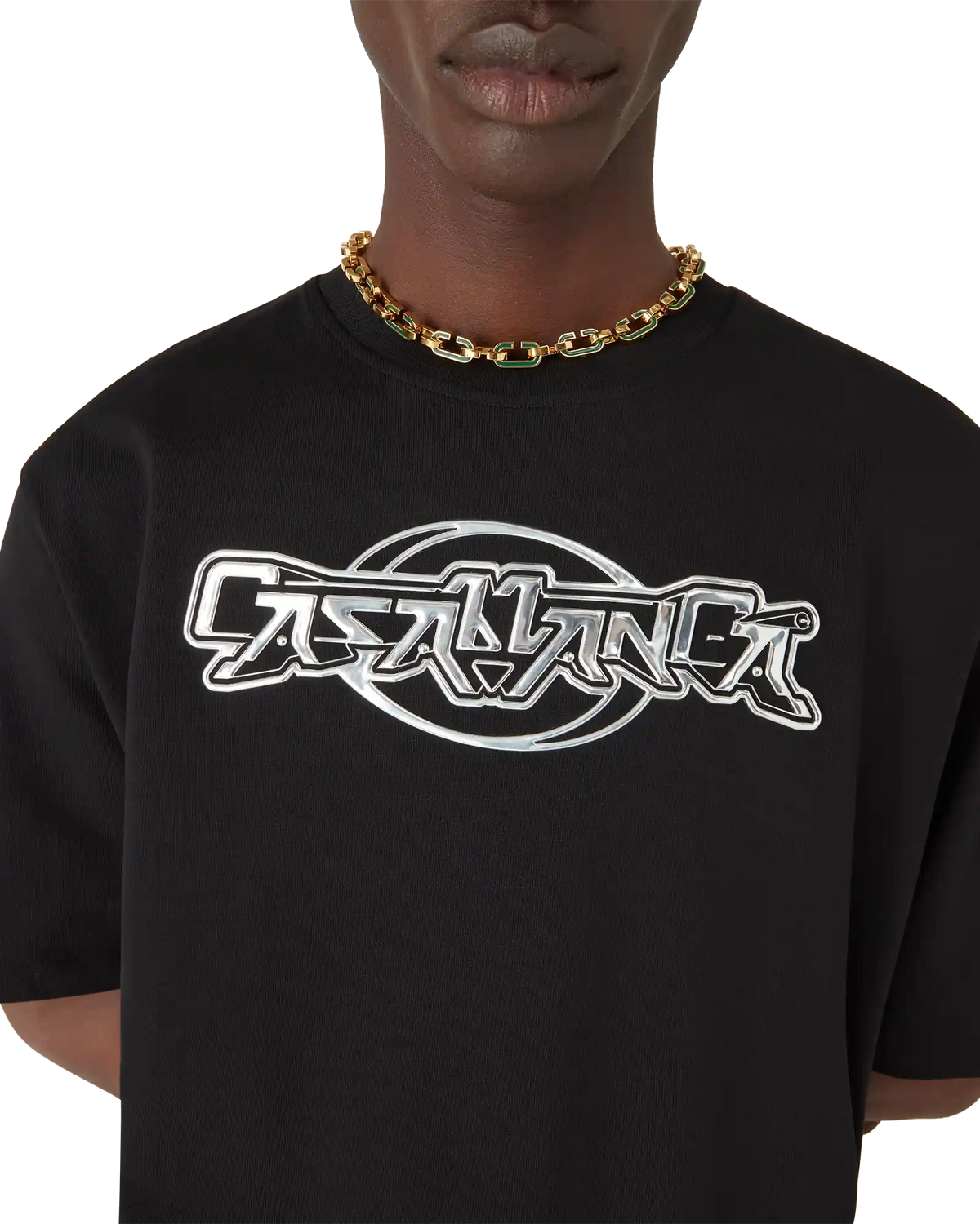 Casablanca Chrome Oversized Short Sleeve T-Shirt | Casablanca Paris | Image 5