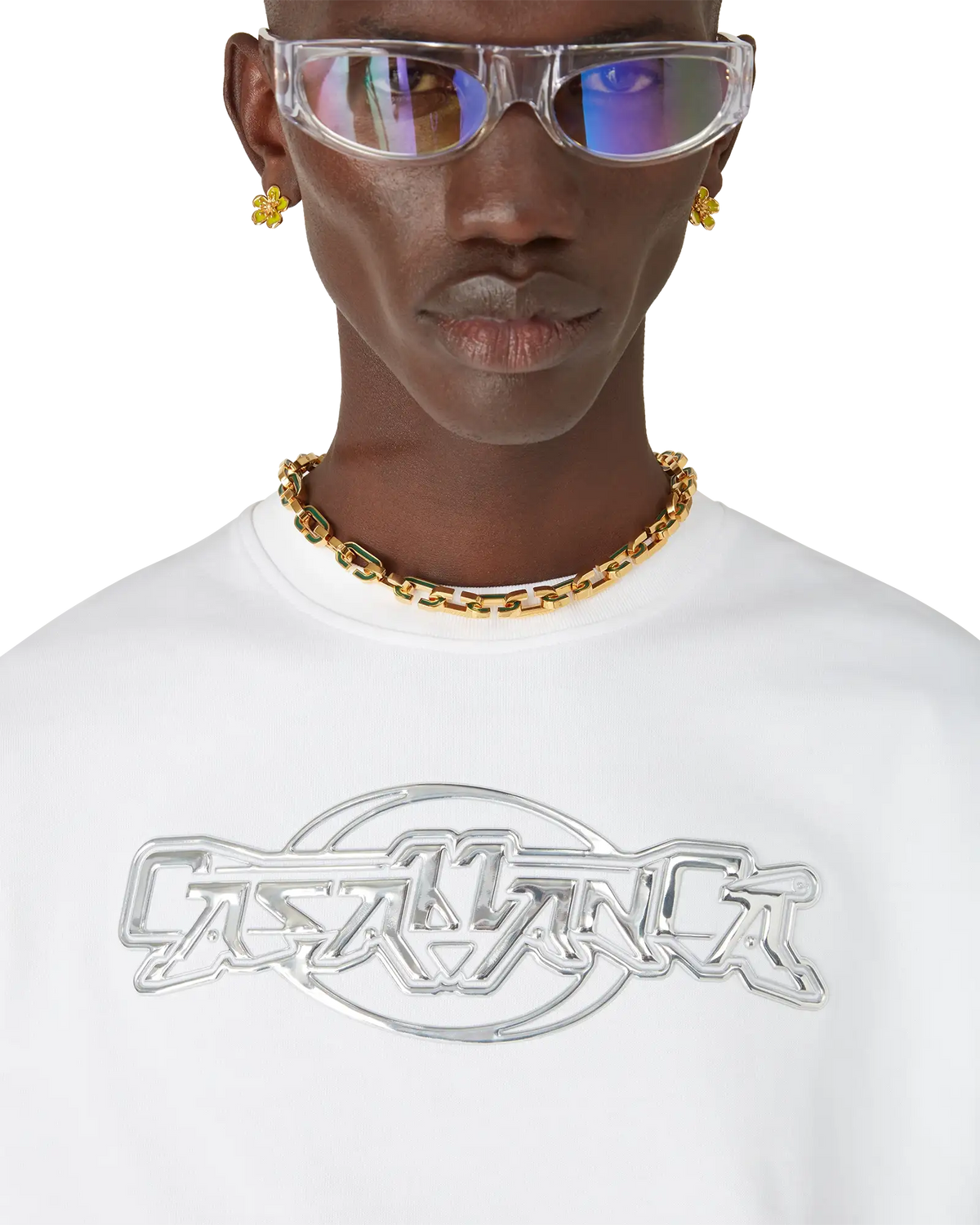 Casablanca Chrome Oversized Short Sleeve T-Shirt | Casablanca Paris | Image 5