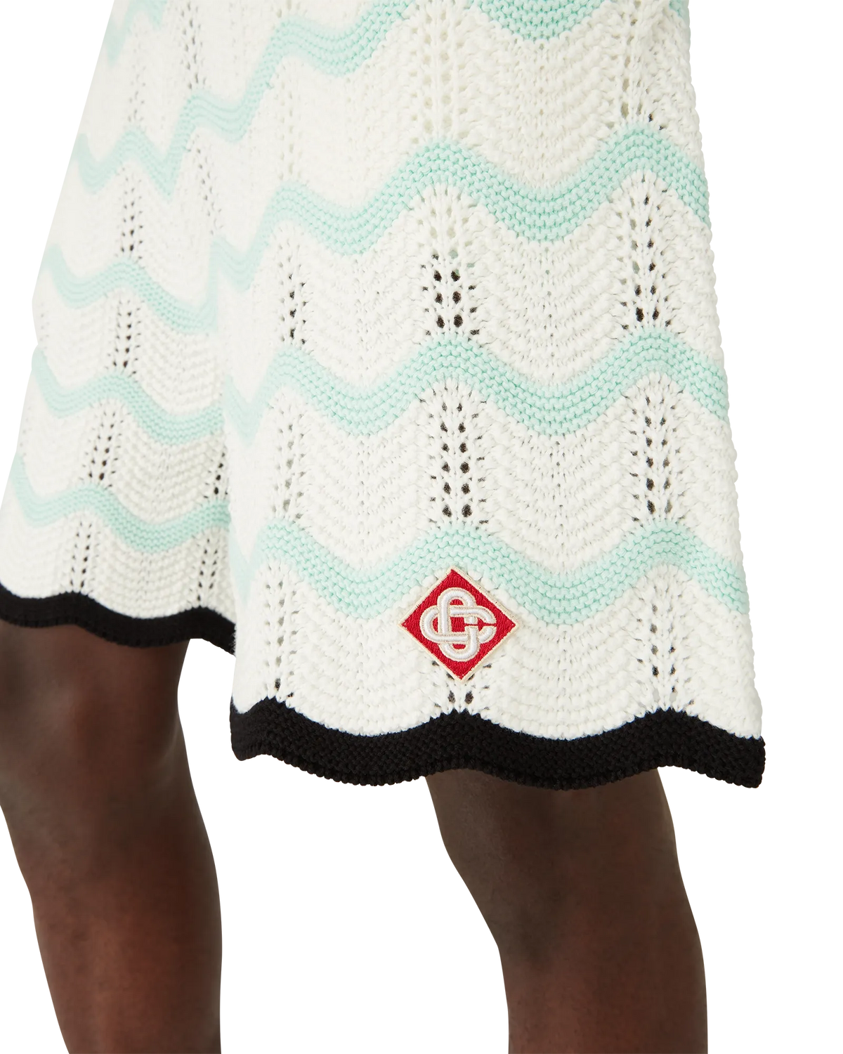 Gradient Wave Cotton Crochet Shorts | Casablanca Paris | Image 5