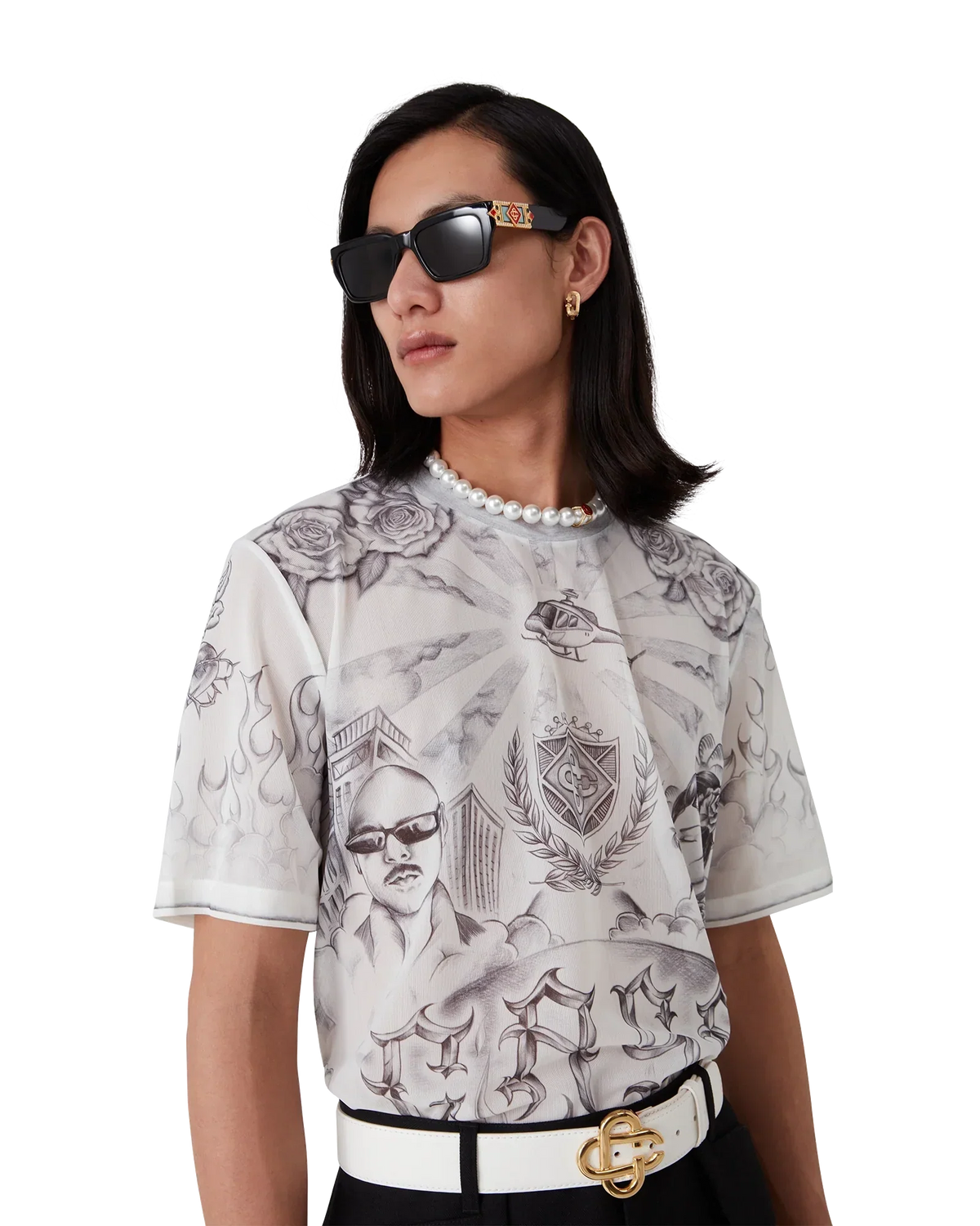 Tattoo Mesh Top | Casablanca Paris | Image 5
