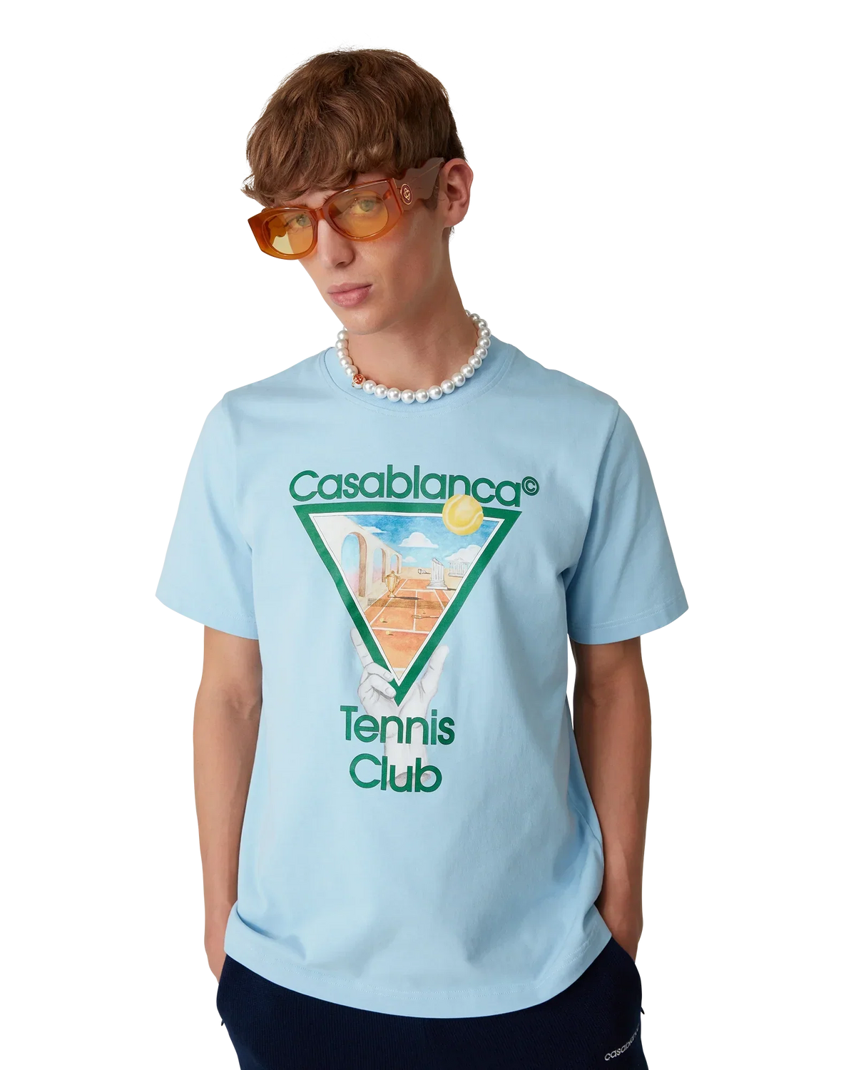 Metaphysical Tennis Icon Short Sleeve T-Shirt | Casablanca Paris | Image 8
