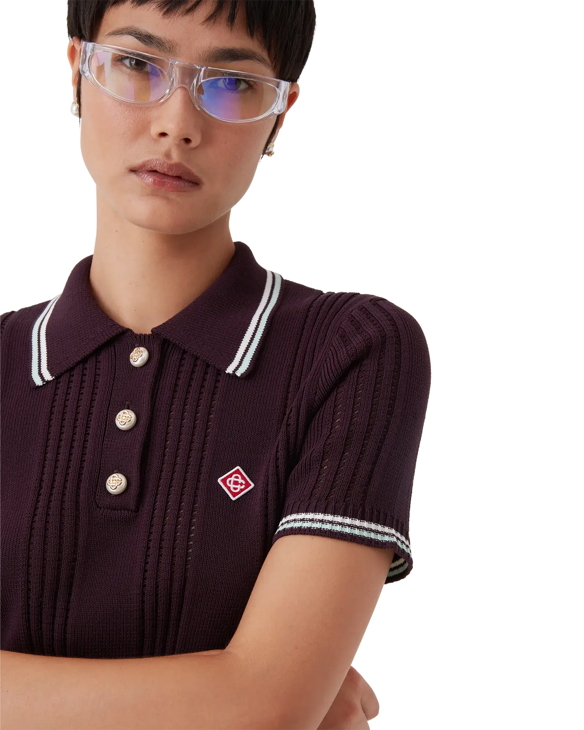 Cotton Knit Short Sleeve Polo | Casablanca Paris | Image 5