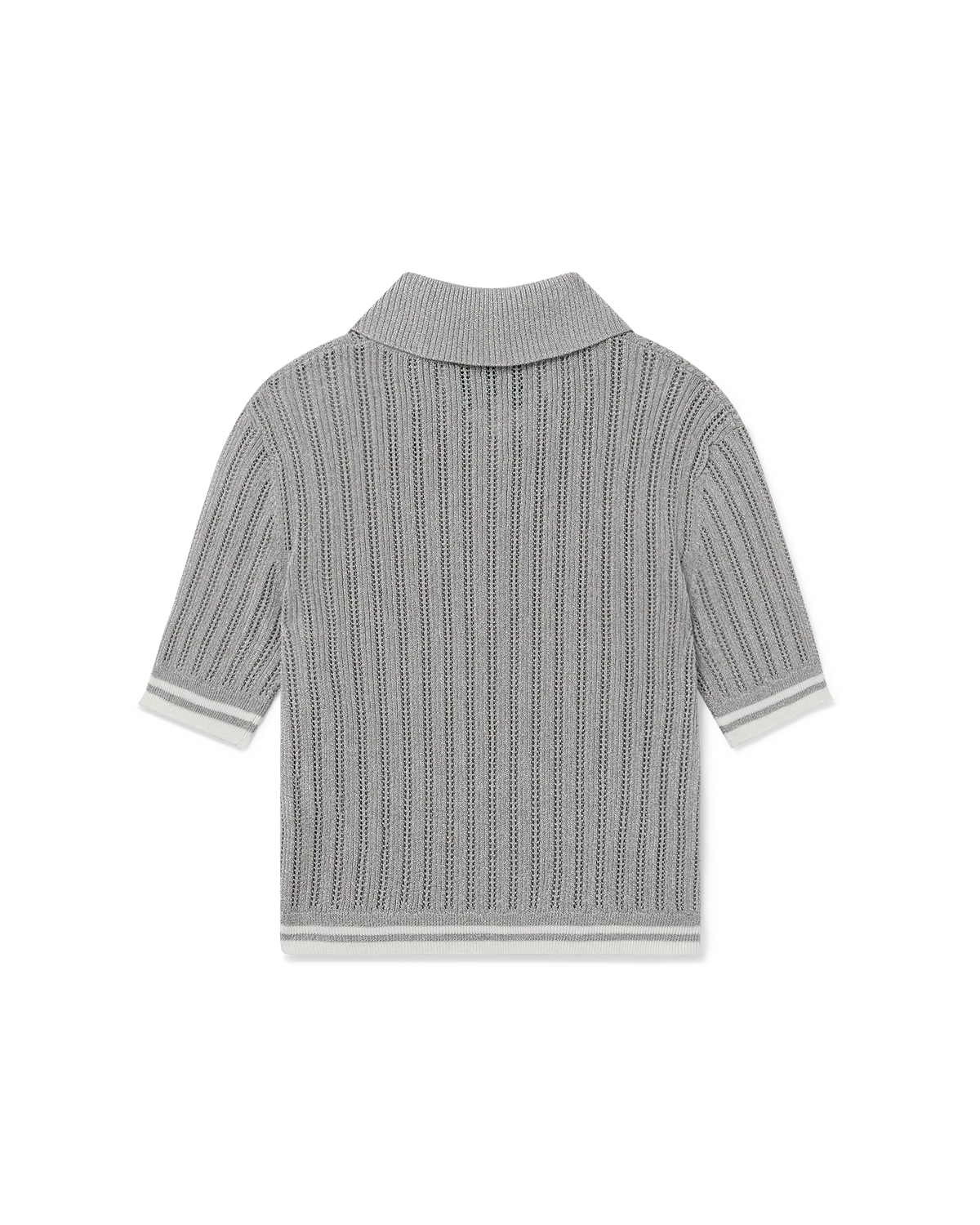 Silver Short Sleeve Polo Shirt | Casablanca Paris | Image 6
