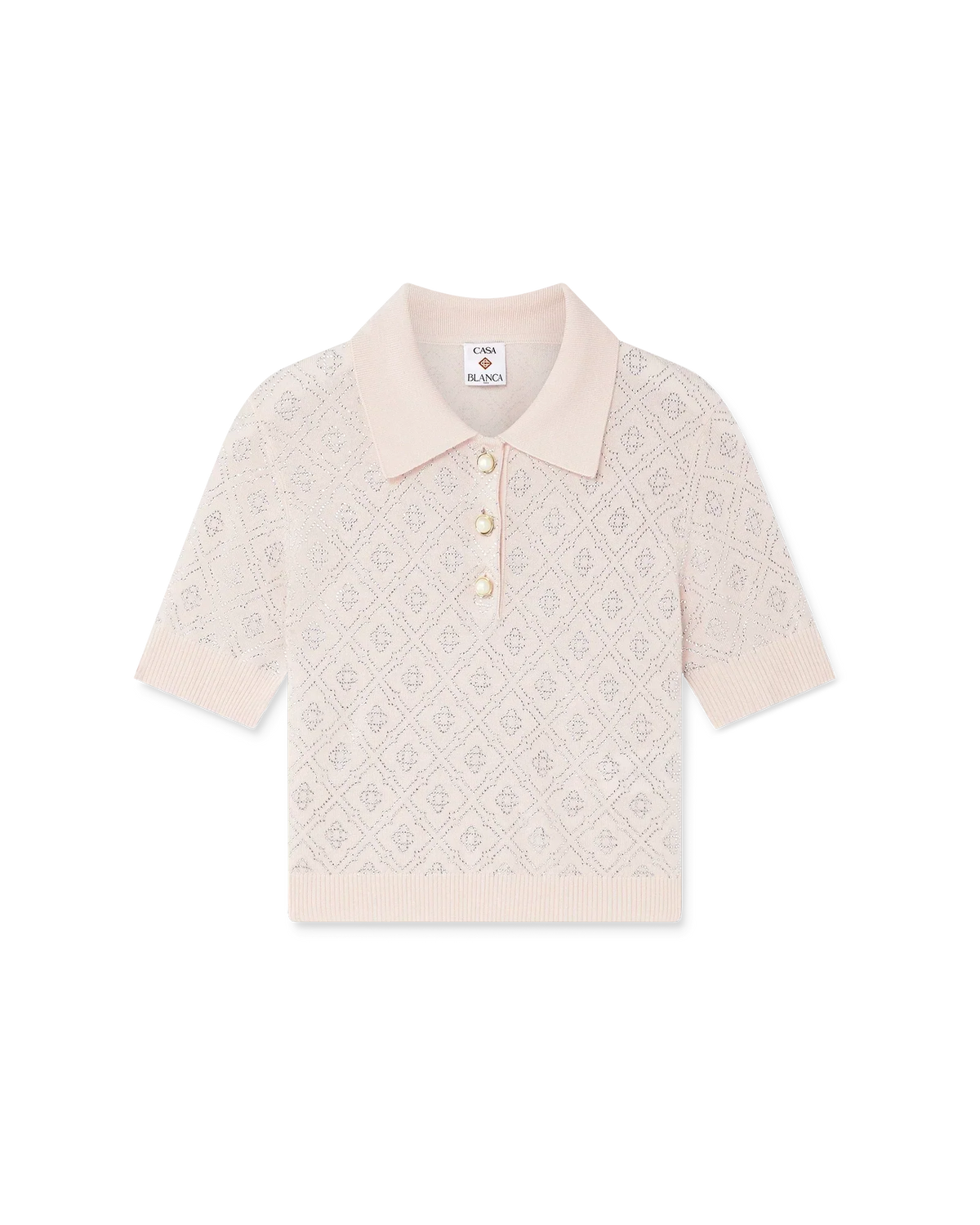 Crystal Monogram Knit Polo Shirt | Casablanca Paris | Image 1