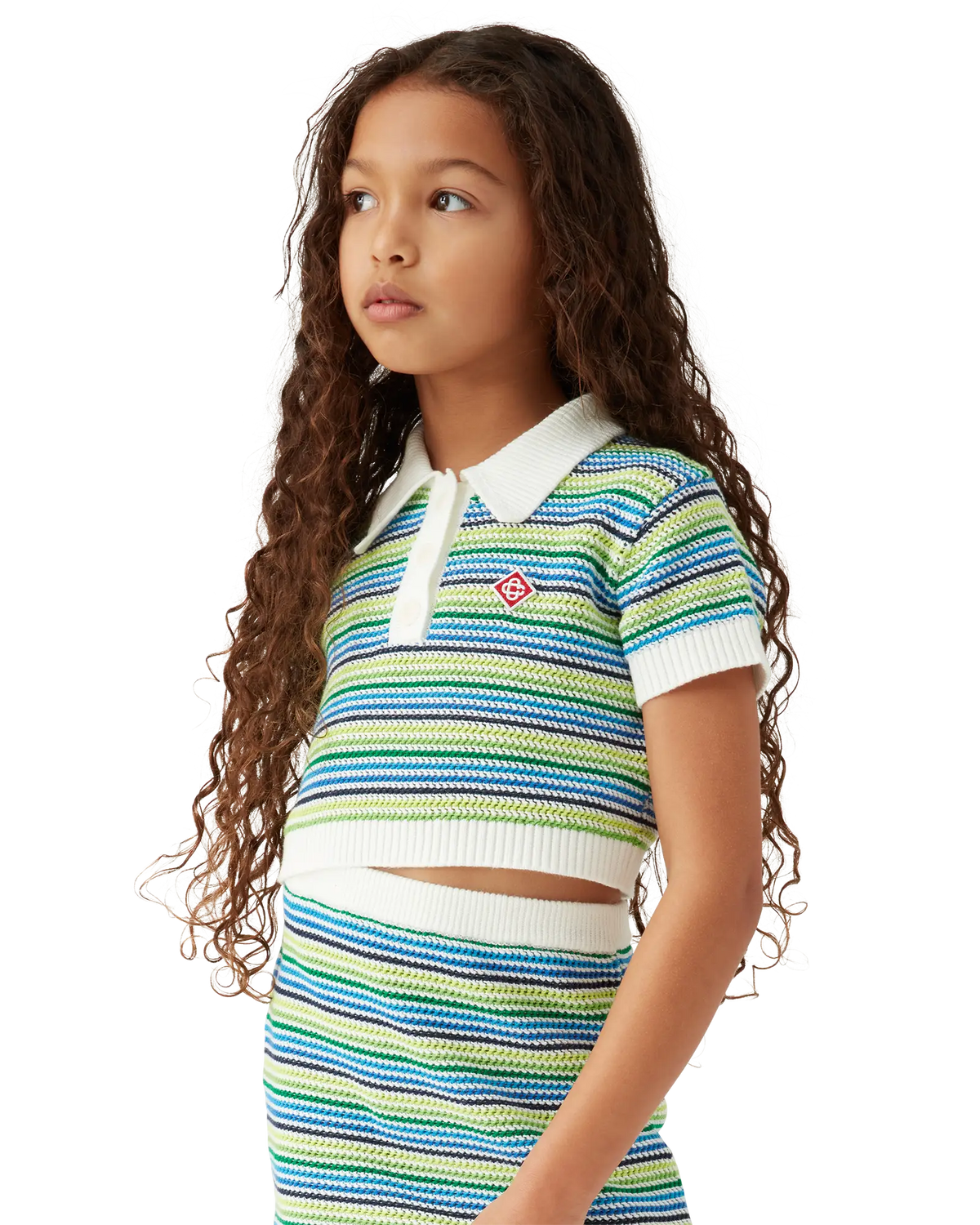 Children's Stripe Short Sleeve Crochet Top | Casablanca Paris | Image 4