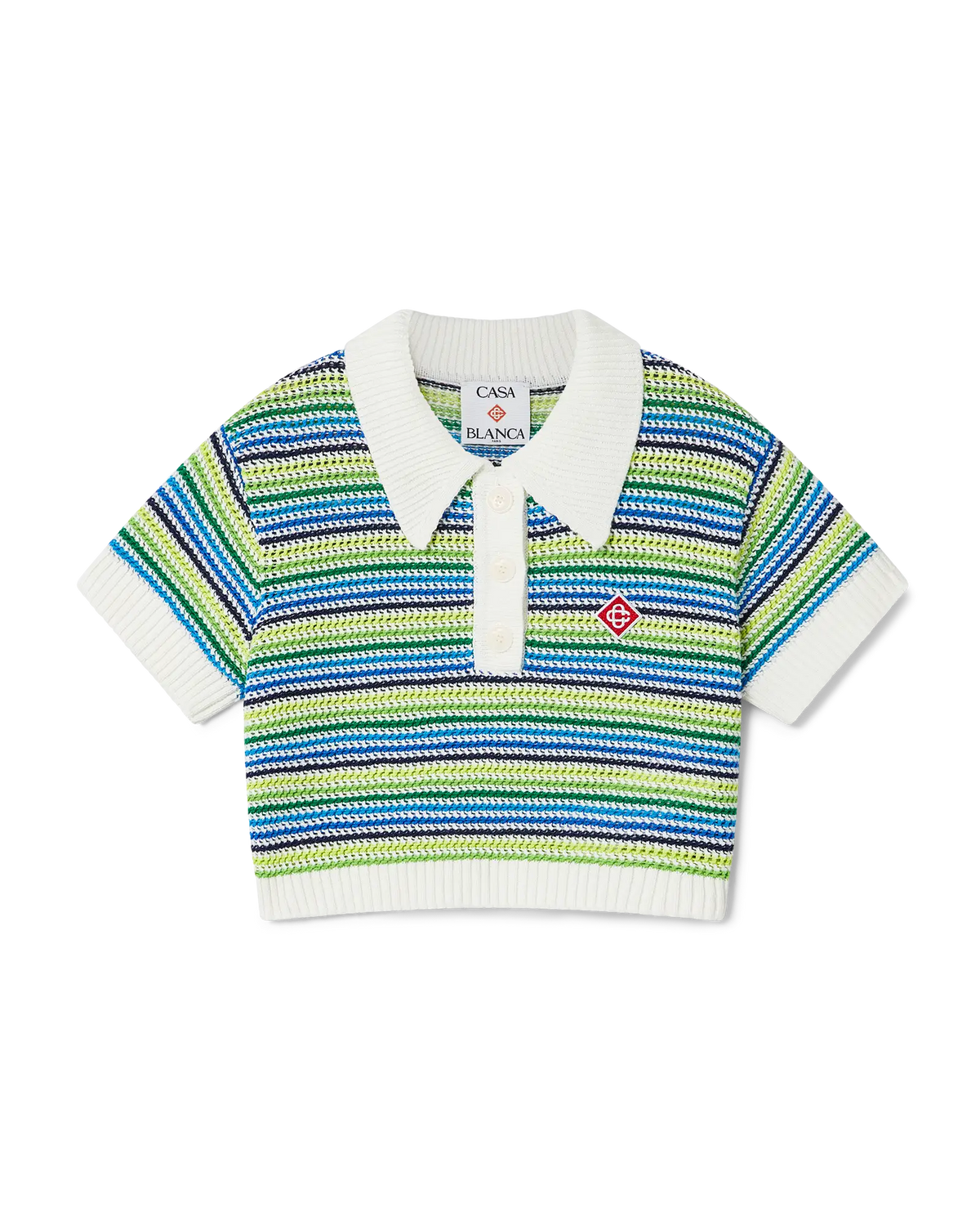 Children's Stripe Short Sleeve Crochet Top | Casablanca Paris | Image 1