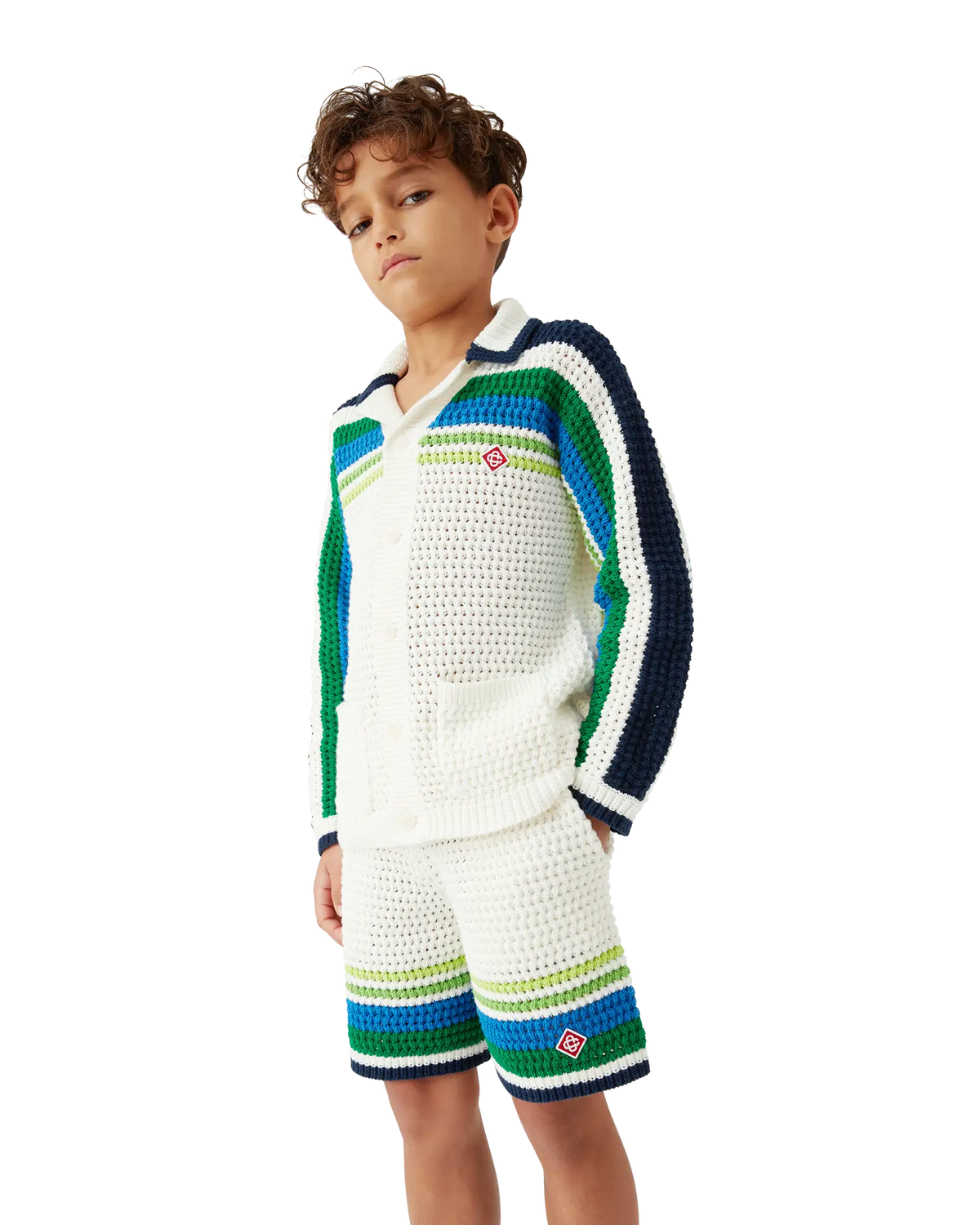 Children's Tennis Stripe Knit Shorts | Casablanca Paris | Image 4