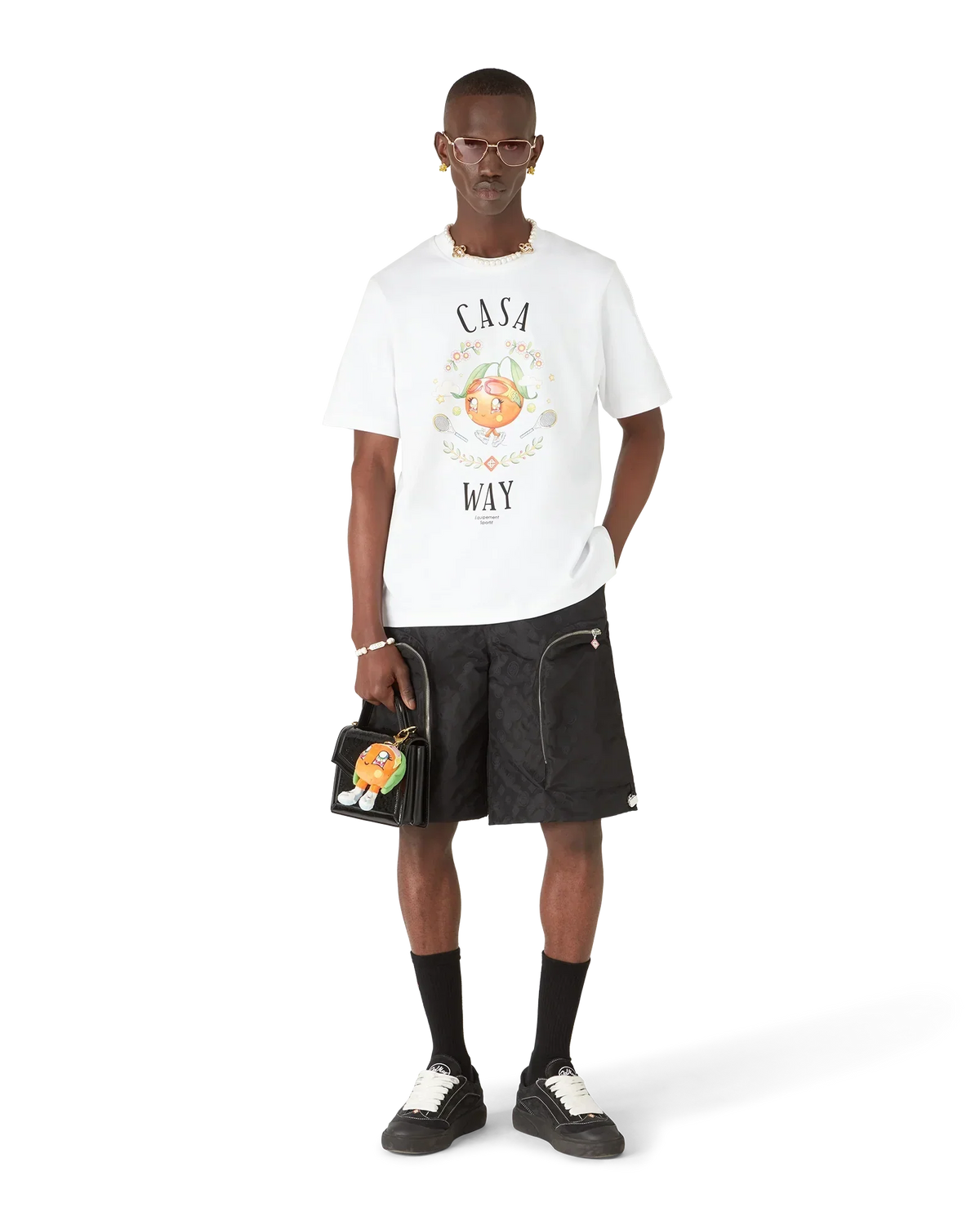 Casa Way Orange Mascot Short Sleeve T-Shirt | Casablanca Paris | Image 2