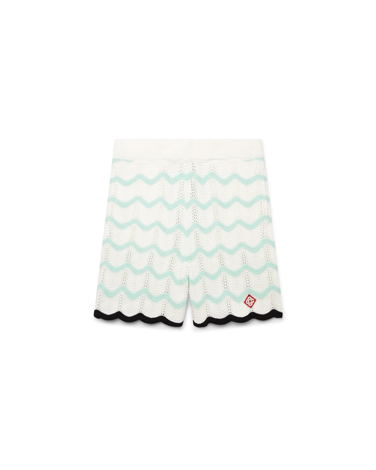Gradient Wave Cotton Crochet Shorts | Casablanca Paris | Image 1