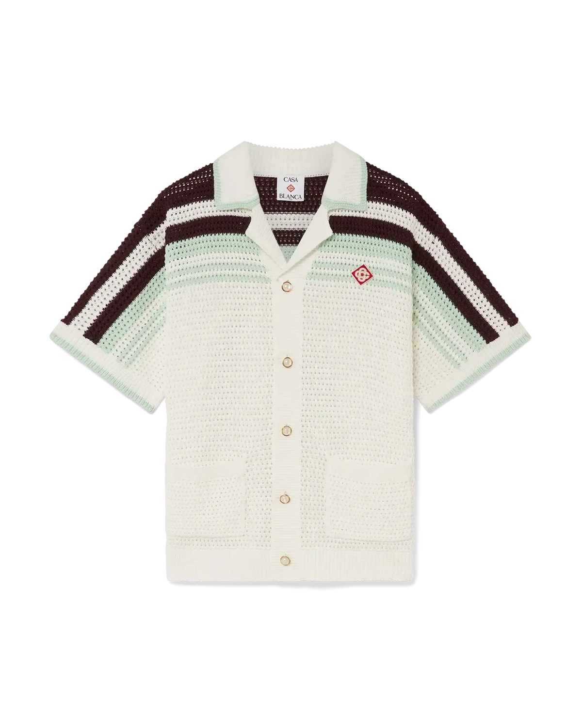 Tennis Cotton Crochet Short Sleeve Shirt | Casablanca Paris | Image 1