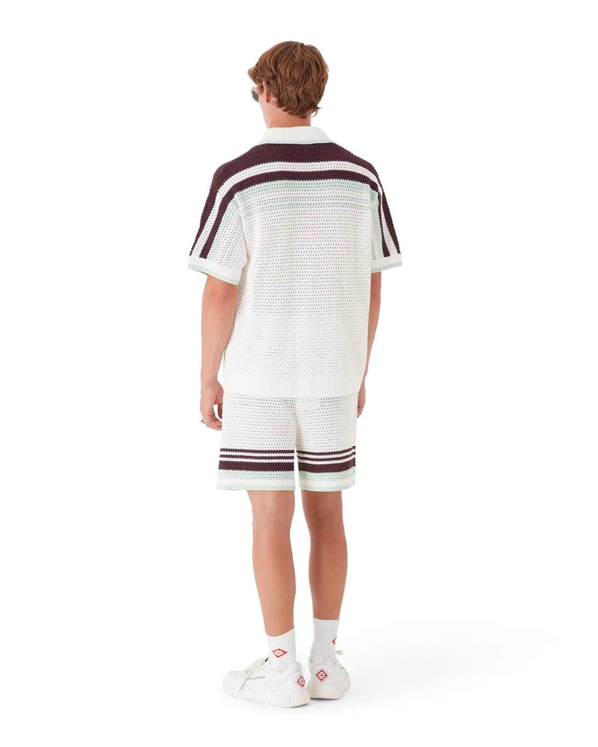 Tennis Cotton Crochet Short Sleeve Shirt | Casablanca Paris | Image 3