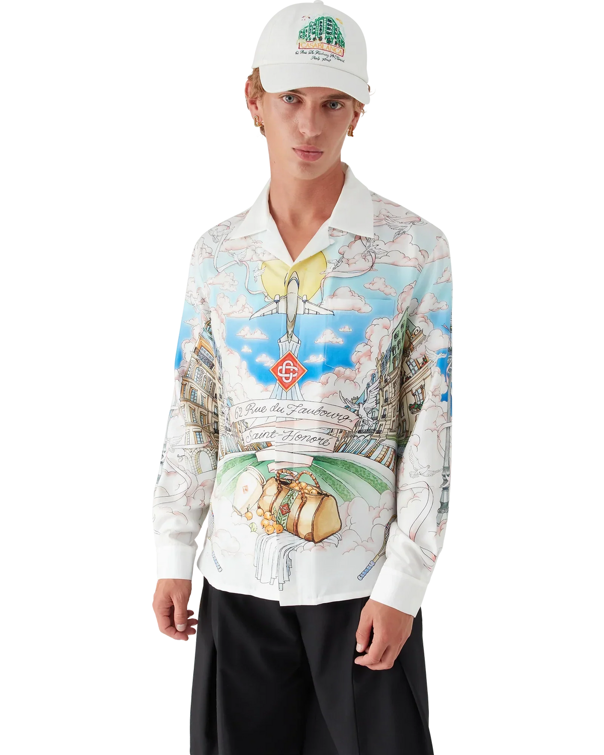 Paris Store Long Sleeve Silk Shirt | Casablanca Paris | Image 4