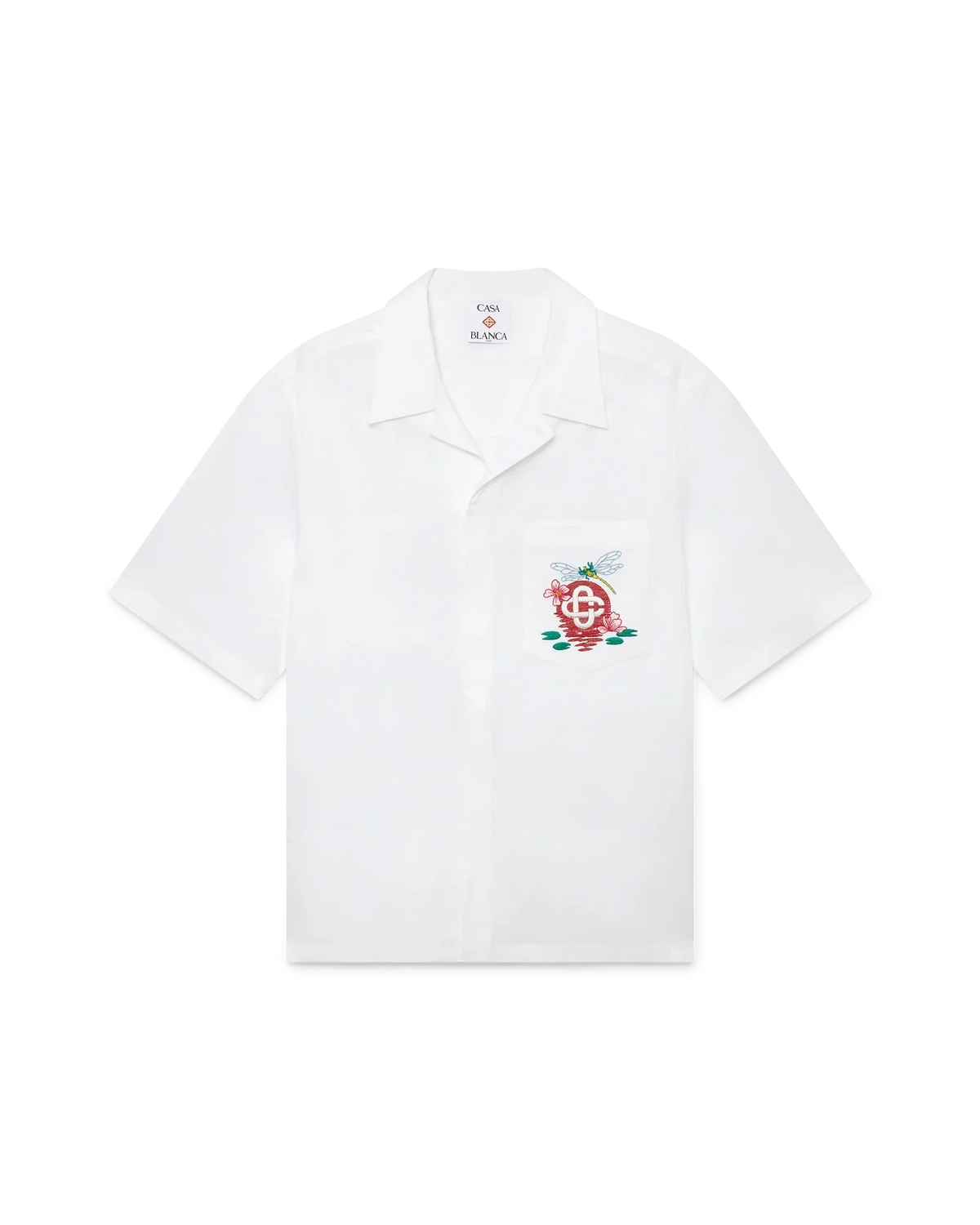 Cotton Poplin Embroidered Short Sleeve Shirt | Casablanca Paris | Image 1