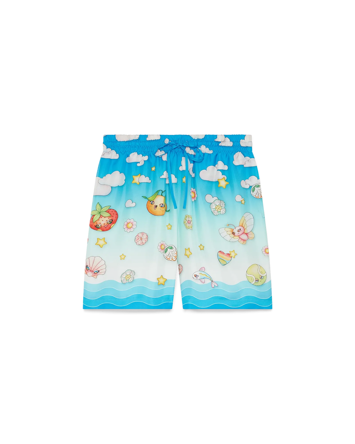 Kawaii Motif Silk Twill Shorts | Casablanca Paris | Image 1