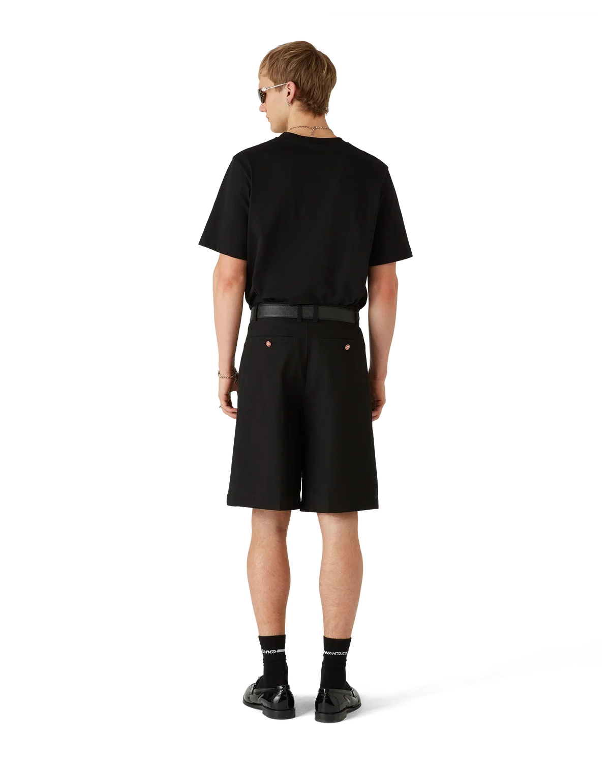 Cotton Tailored Belt Loop Shorts | Casablanca Paris | Image 3