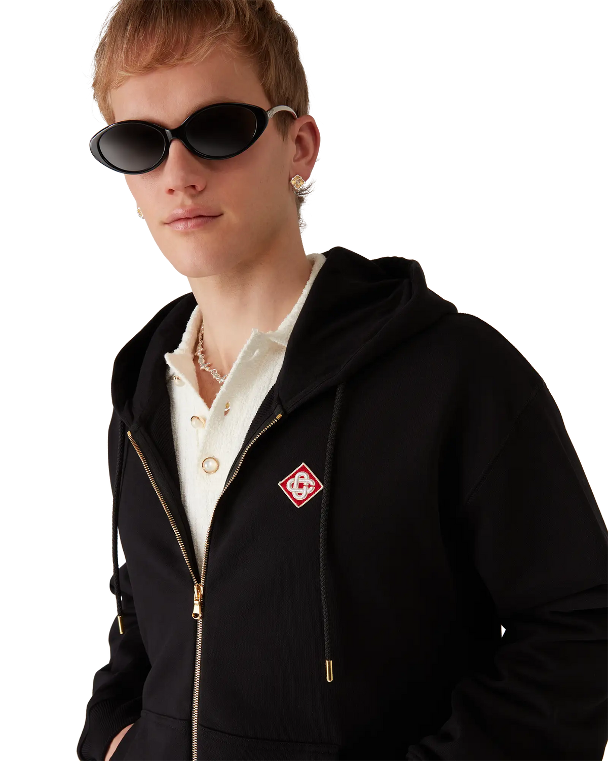 Diamond Logo Zip Hooded Sweatshirt | Casablanca Paris | Image 5