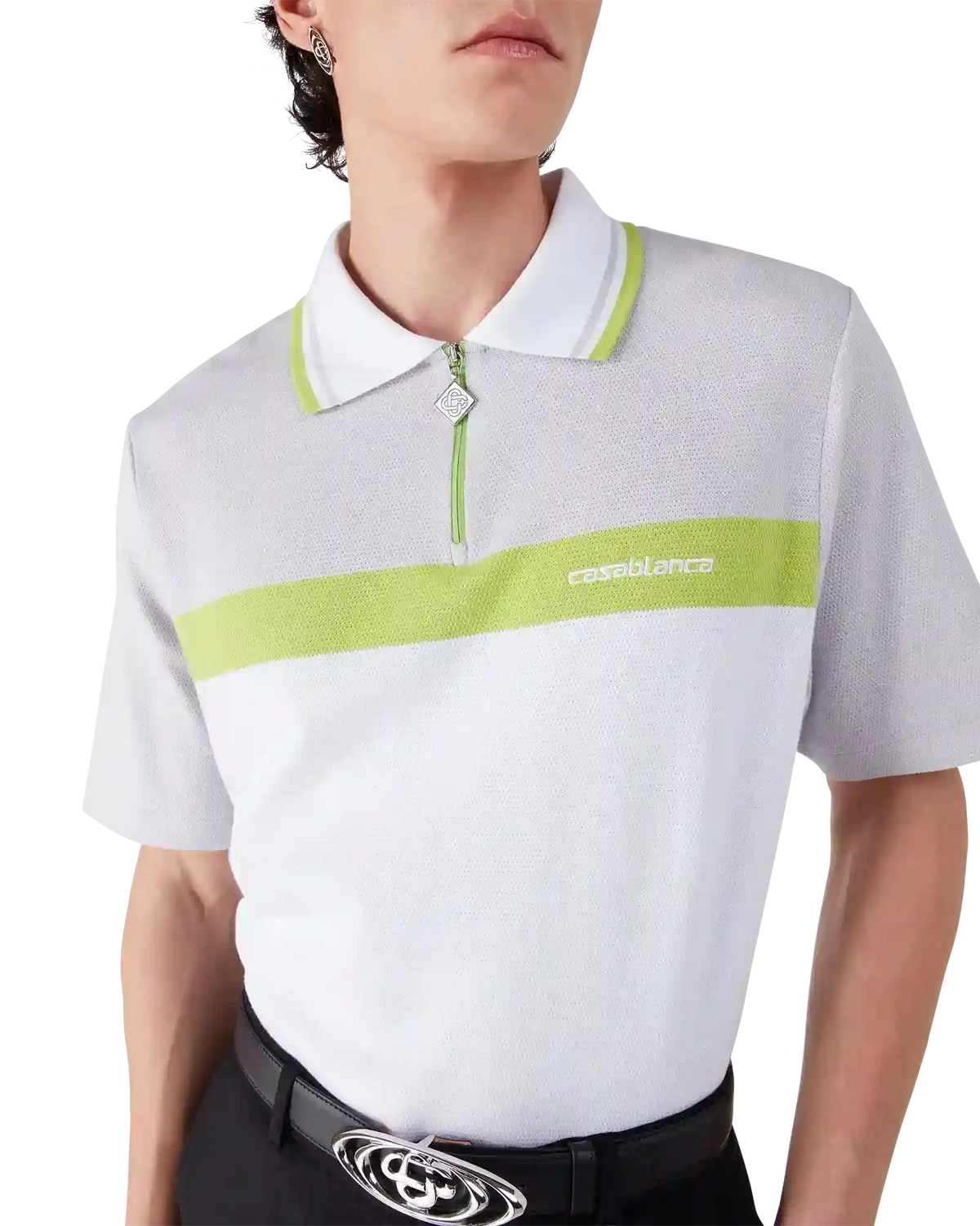Grey Short Sleeve Polo Shirt | Casablanca Paris | Image 5
