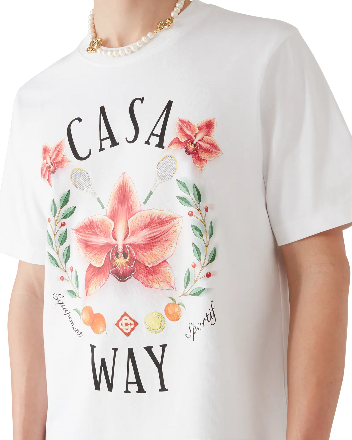 Casa Way Orchid Logo Short Sleeve T-Shirt | Casablanca Paris | Image 5