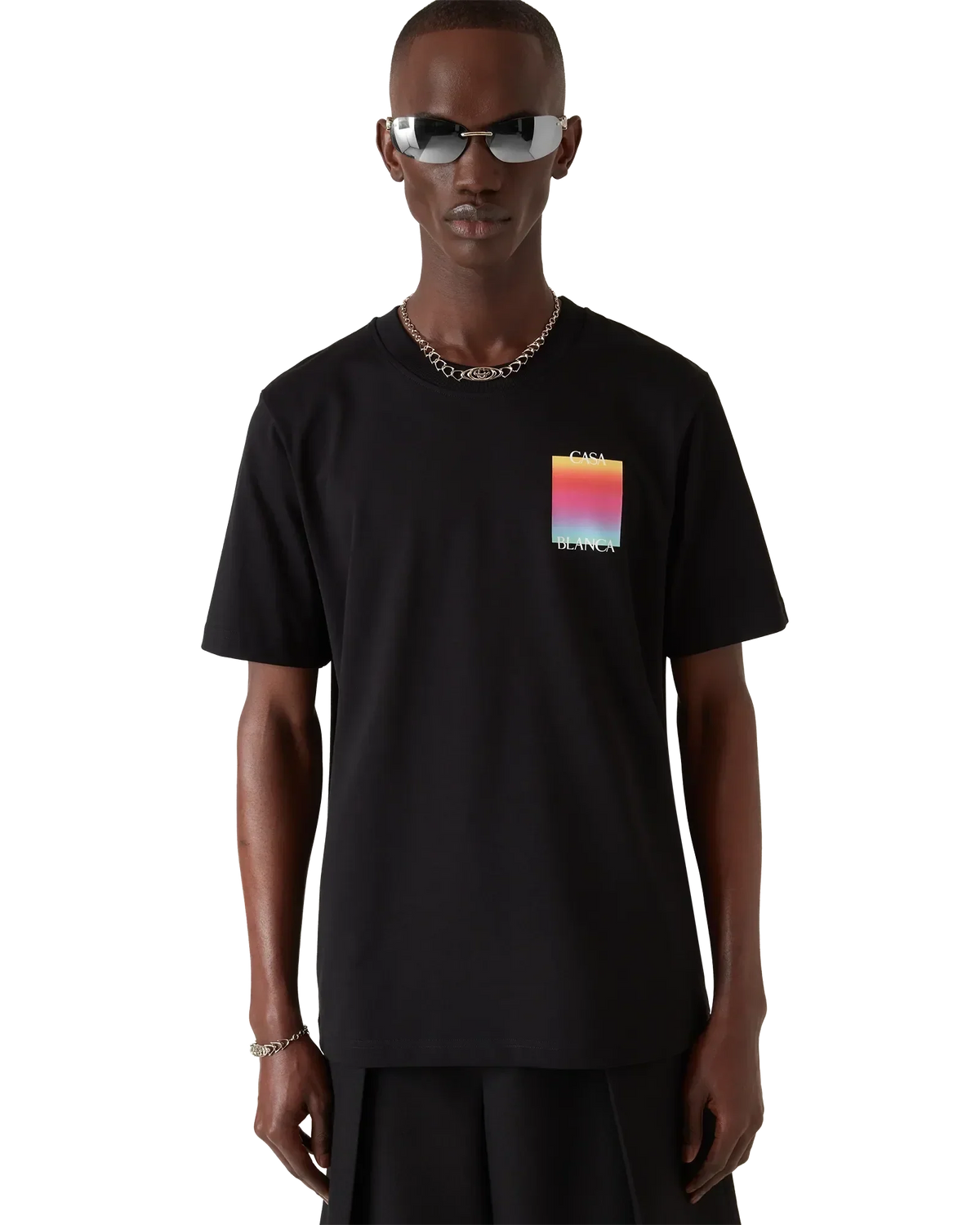 Gradient Square Logo Short Sleeve T-Shirt | Casablanca Paris | Image 4