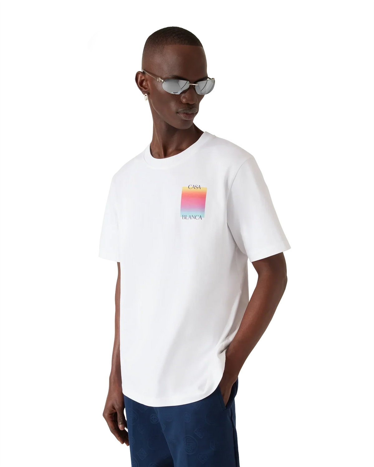Gradient Square Logo Short Sleeve T-Shirt | Casablanca Paris | Image 4
