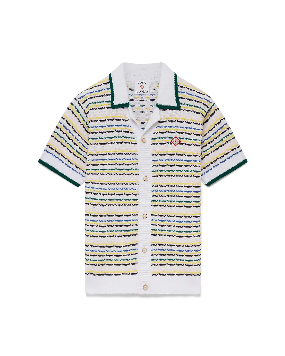 Tuck Stitch Short Sleeve Shirt | Casablanca Paris | Image 1