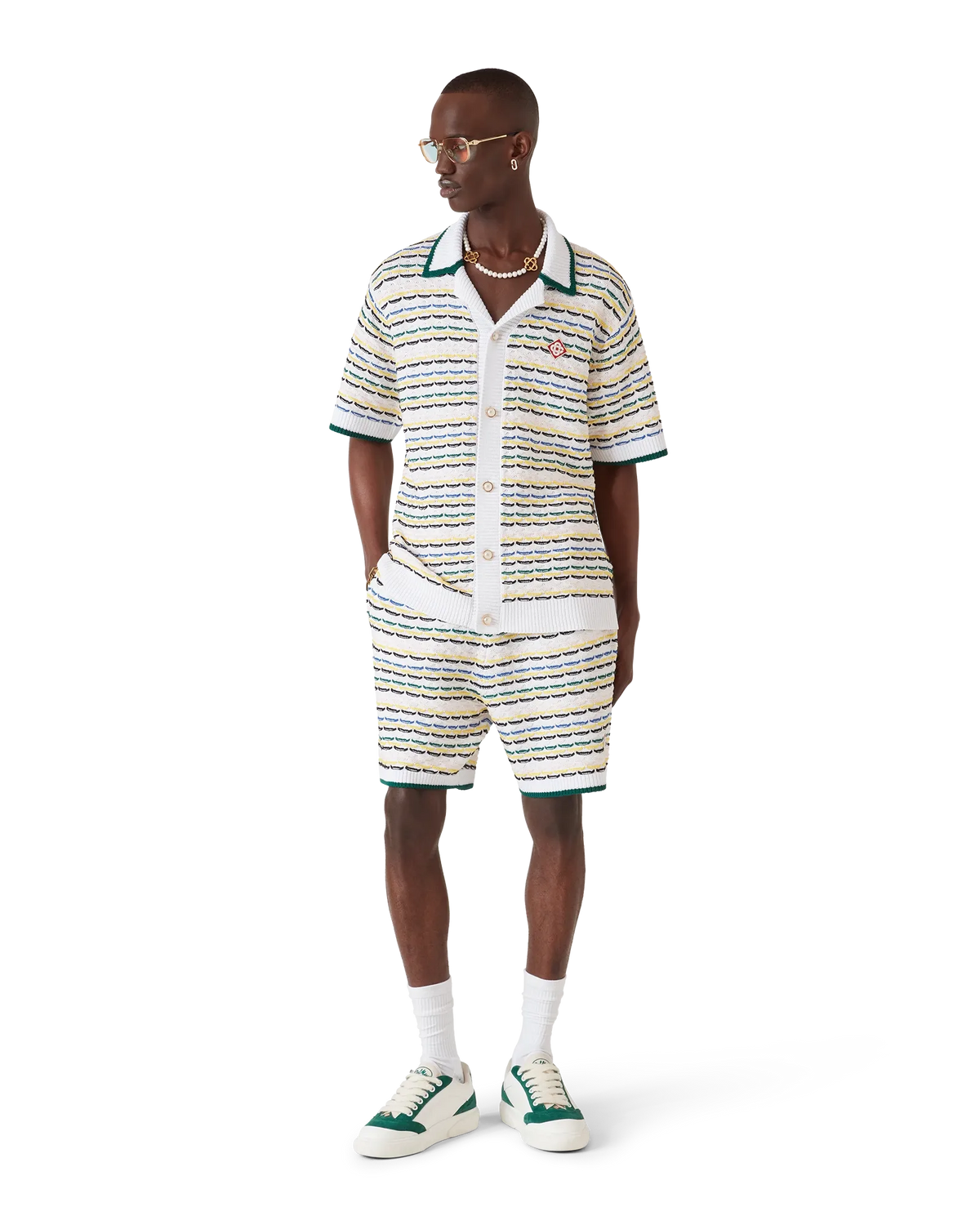 Tuck Stitch Short Sleeve Shirt | Casablanca Paris | Image 2
