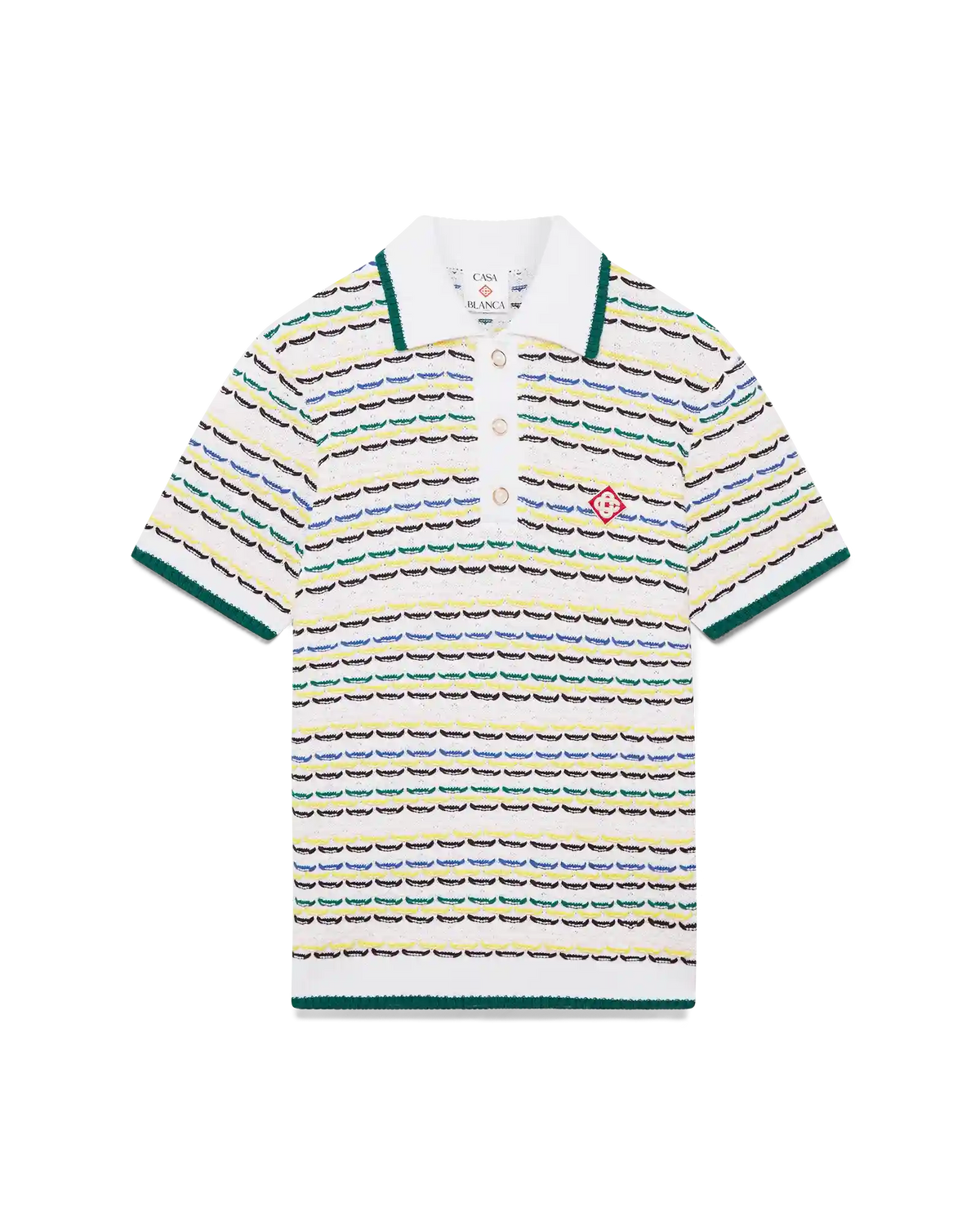 Tuck Stitch Short Sleeve Polo Shirt | Casablanca Paris | Image 1