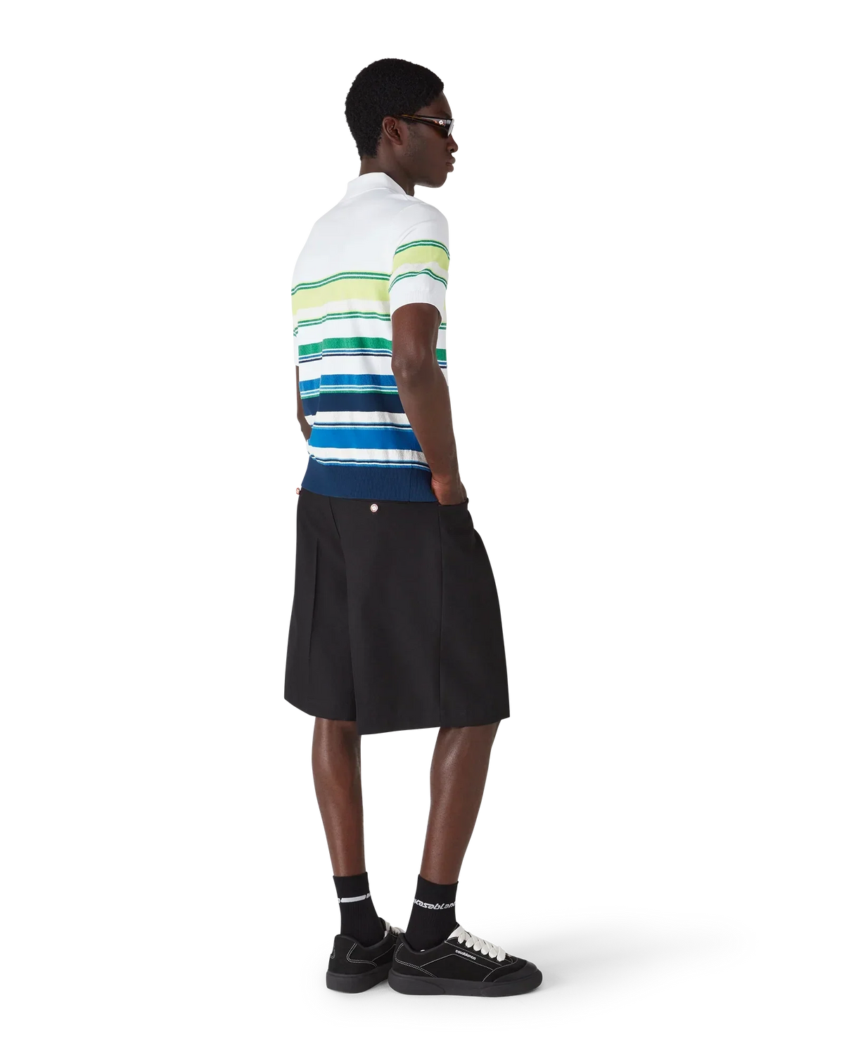 Gradient Stripe Short Sleeve Polo Shirt | Casablanca Paris | Image 3