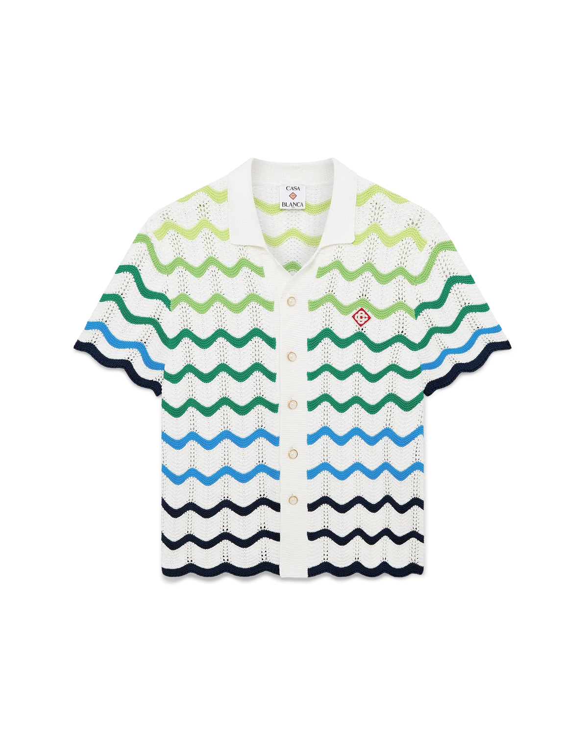 Wave Short Sleeve Knitted Shirt | Casablanca Paris | Image 1