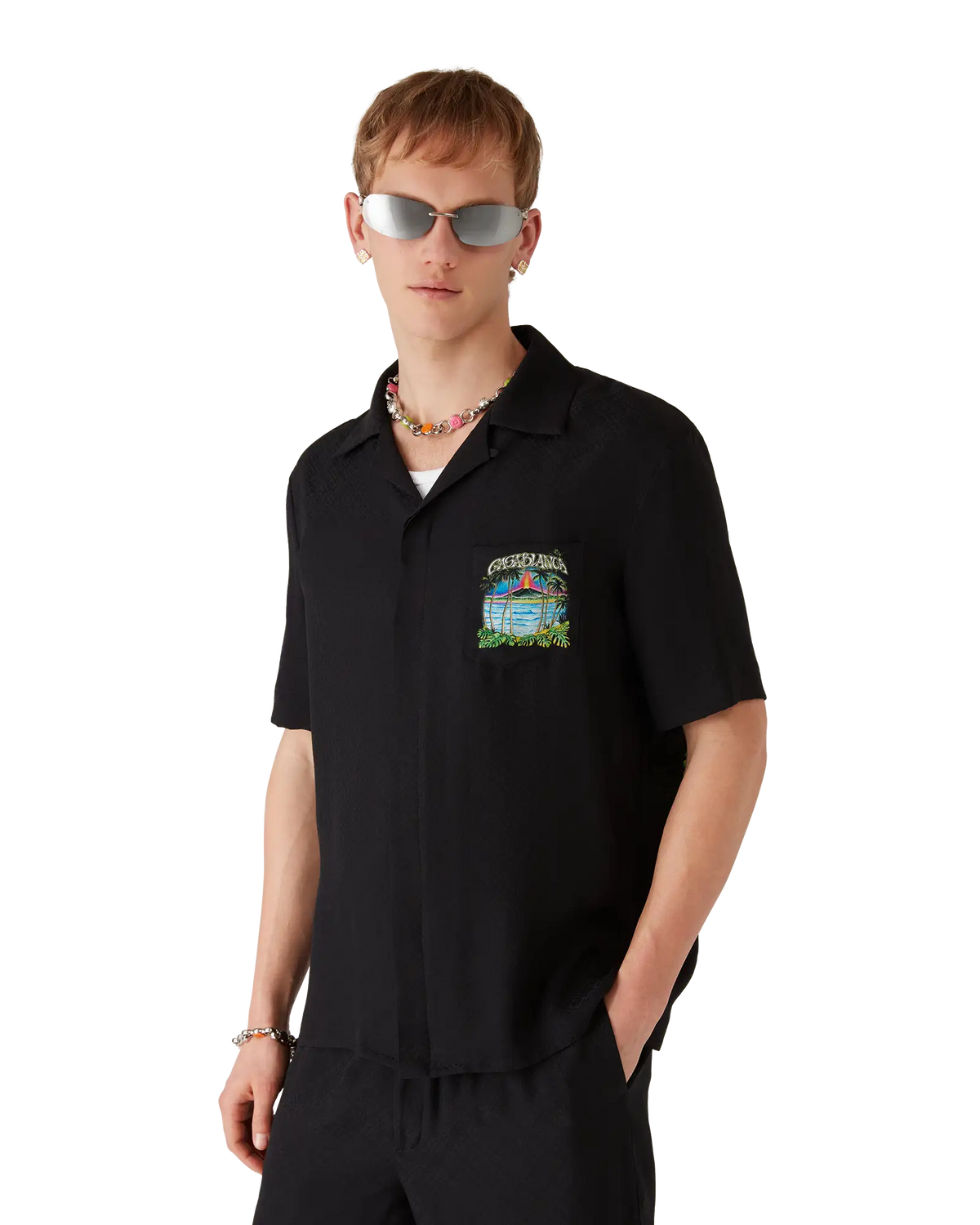 Volcano Short Sleeve Jacquard Shirt | Casablanca Paris | Image 4