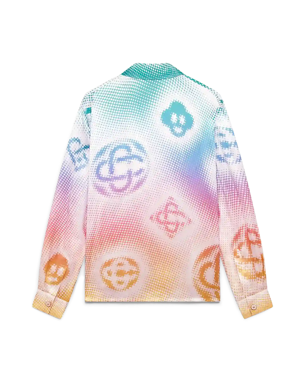 Halftone Logo Long Sleeve Silk Shirt | Casablanca Paris | Image 6