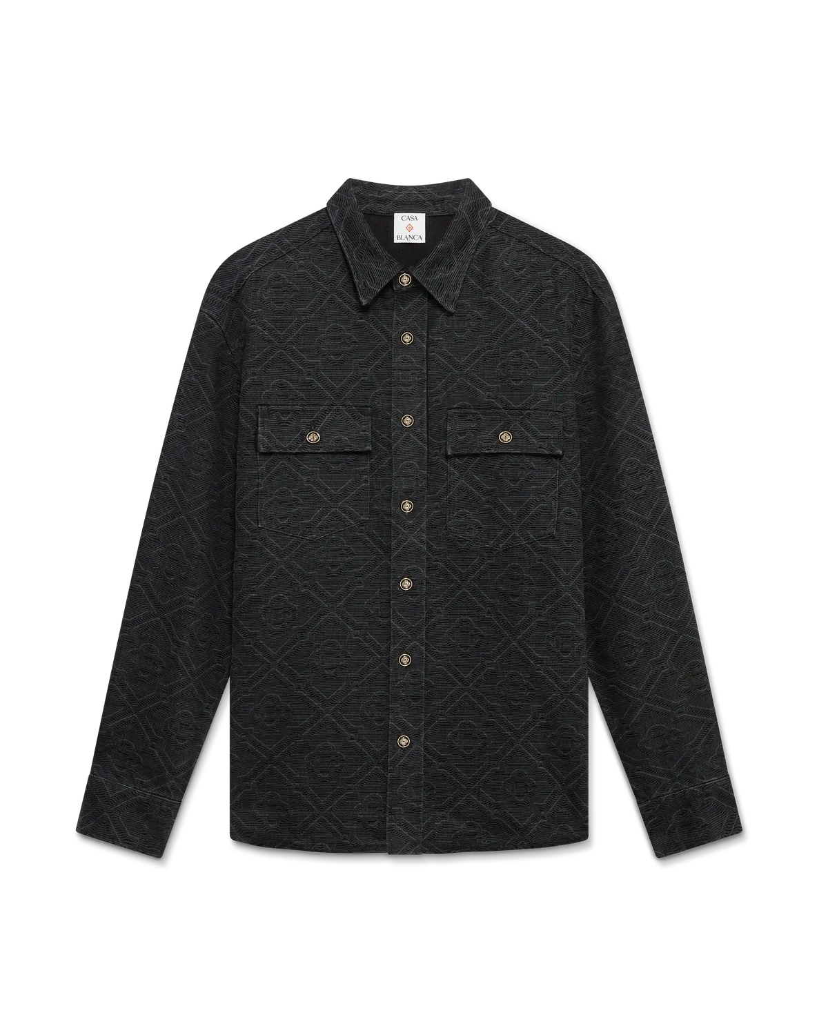 Black Laser Long Sleeve Denim Shirt | Casablanca Paris | Image 1