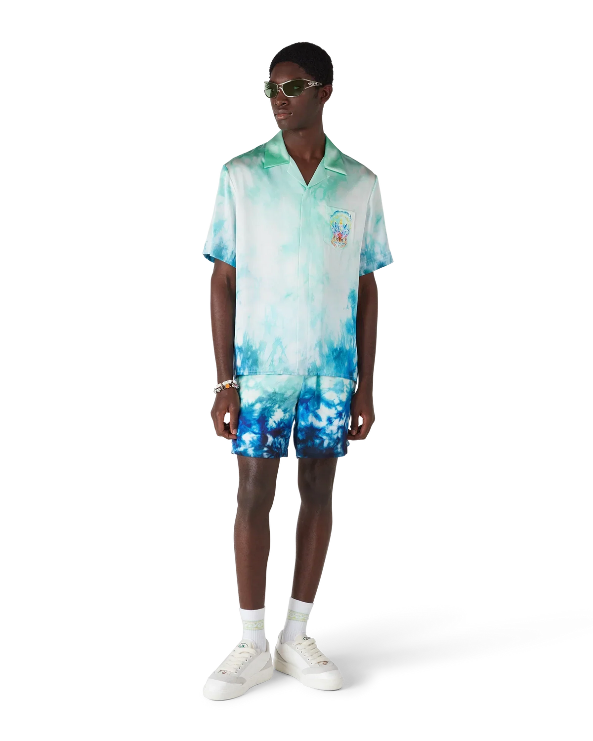 Surf Lotus Silk Shorts | Casablanca Paris | Image 2