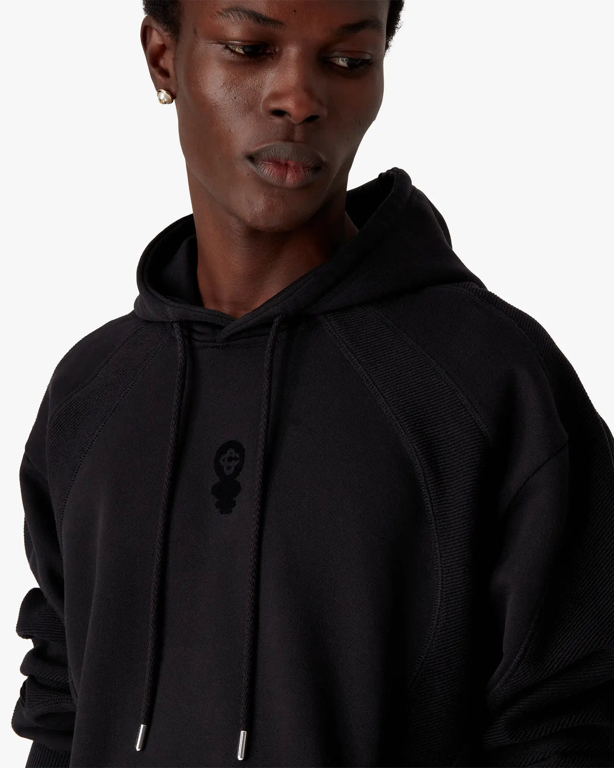 Black Squash Logo Flock Print Hooded Sweatshirt | Casablanca Paris | Image 5