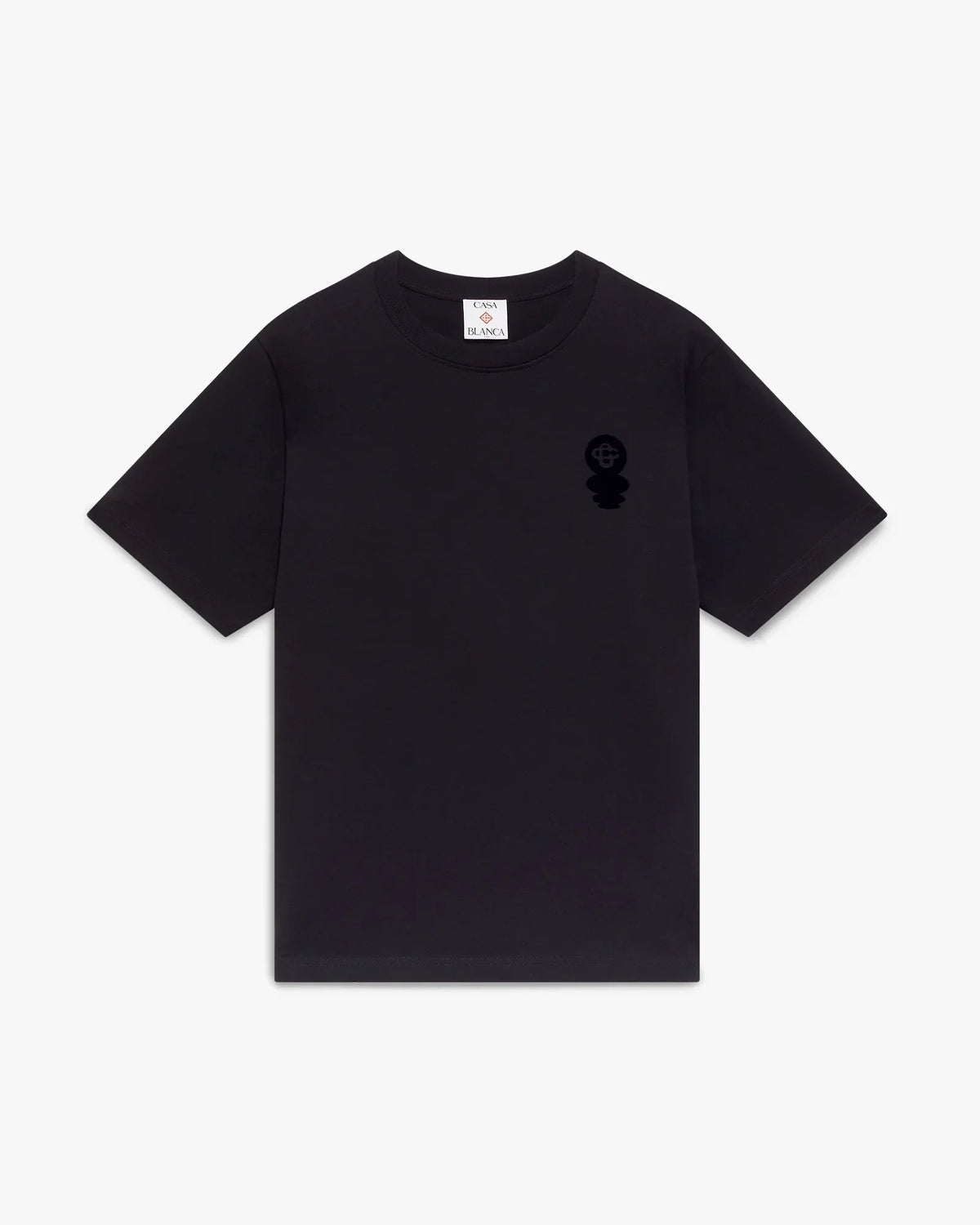 Black Squash Logo Flock Short Sleeve T-Shirt | Casablanca Paris | Image 1