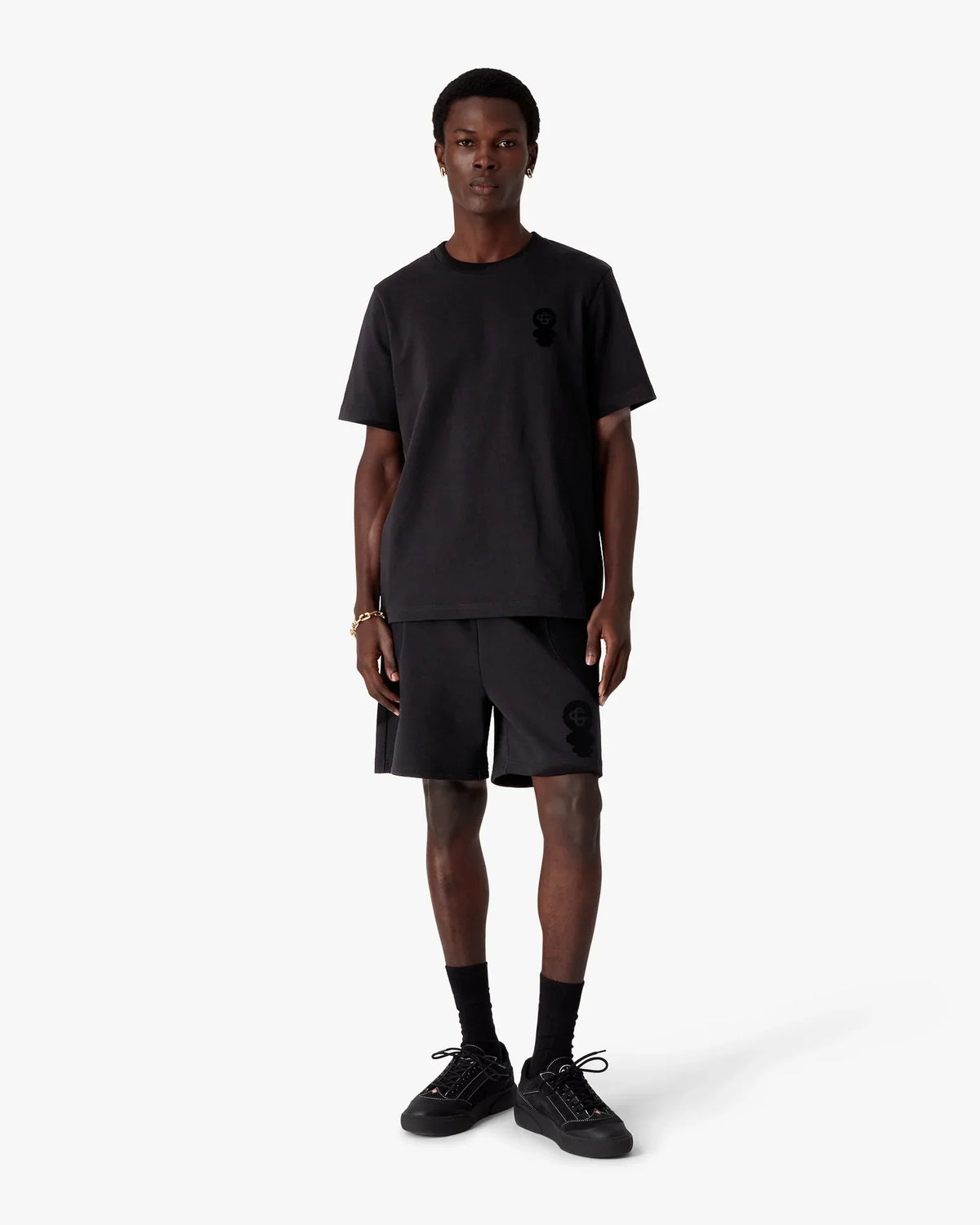 Black Squash Logo Flock Short Sleeve T-Shirt | Casablanca Paris | Image 2