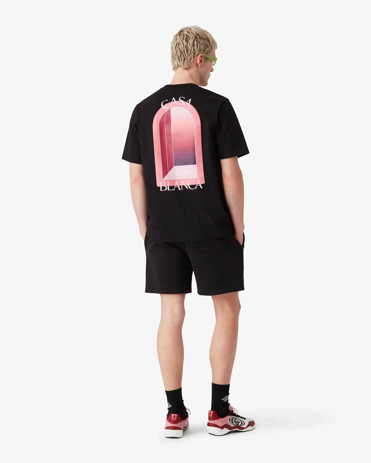 Black & Pink Arches Short Sleeve T-Shirt | Casablanca Paris | Image 3