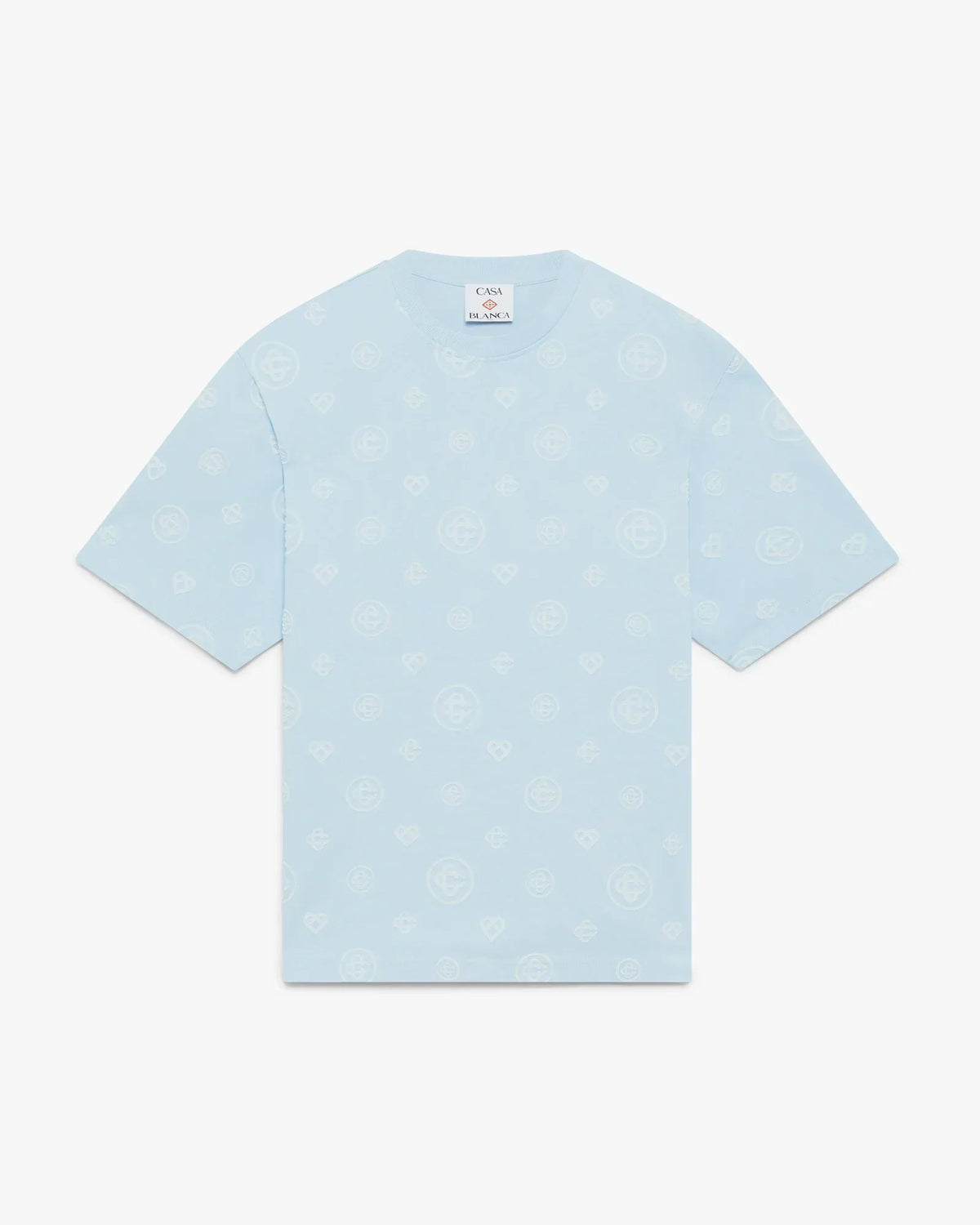 Blue Applique Monogram Oversized Short Sleeve T-Shirt | Casablanca Paris | Image 1