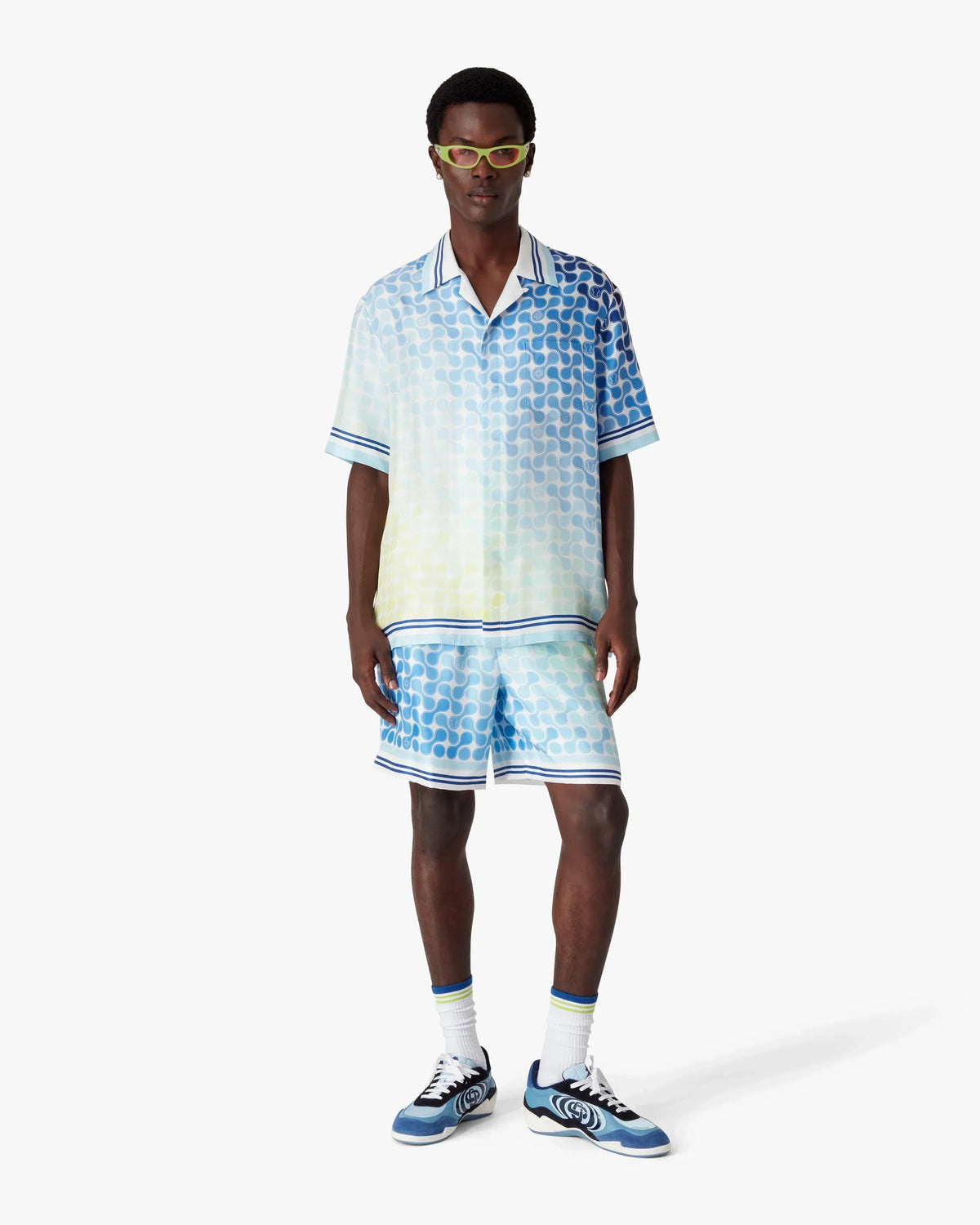 Gradient Tennis Tile Short Sleeve Silk Shirt | Casablanca Paris | Image 2