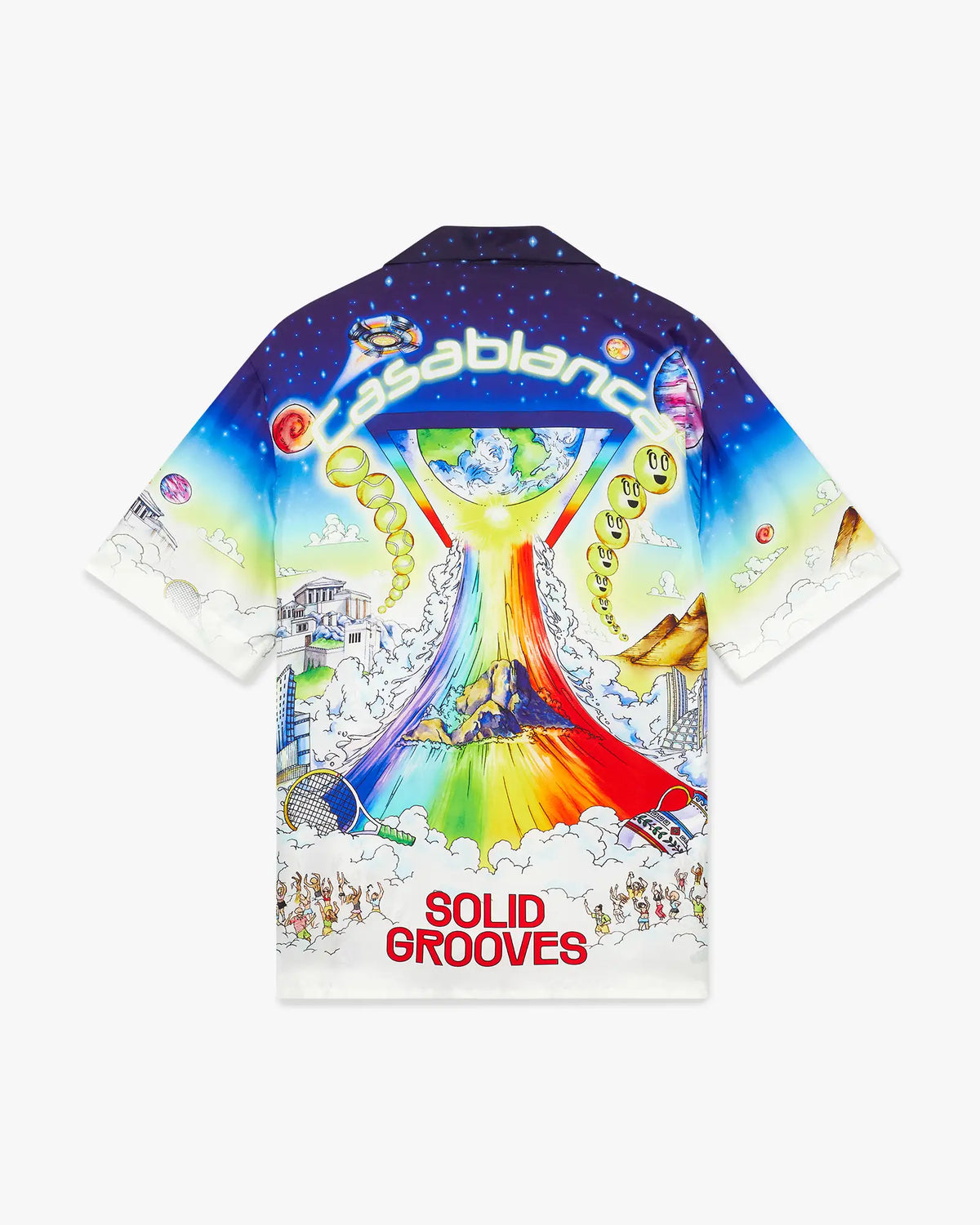 Solid Grooves Short Sleeve Silk Shirt | Casablanca Paris | Image 6