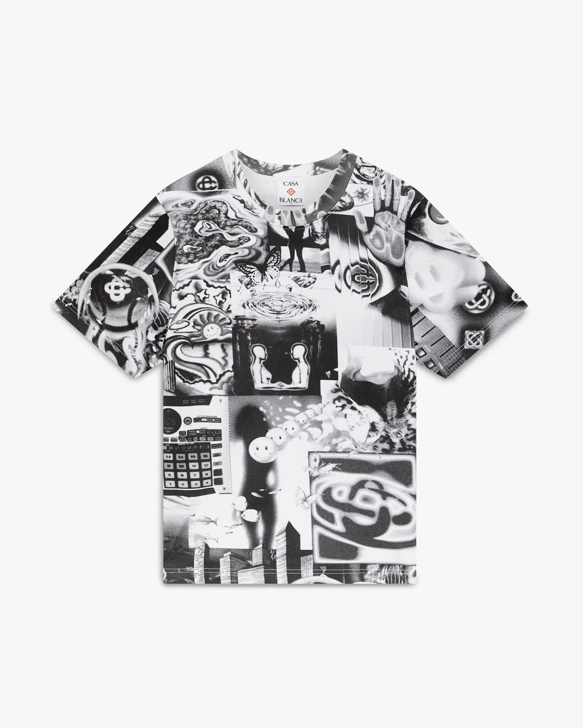 Rave Collage Short Sleeve Mesh T-Shirt | Casablanca Paris | Image 1