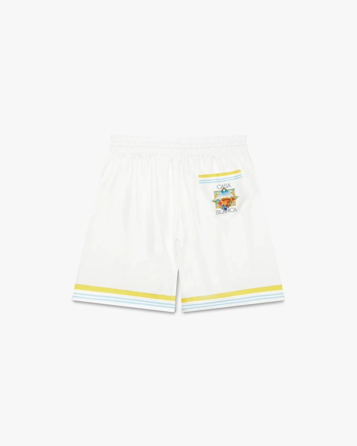 White Tennis Landscape Silk Shorts | Casablanca Paris | Image 6