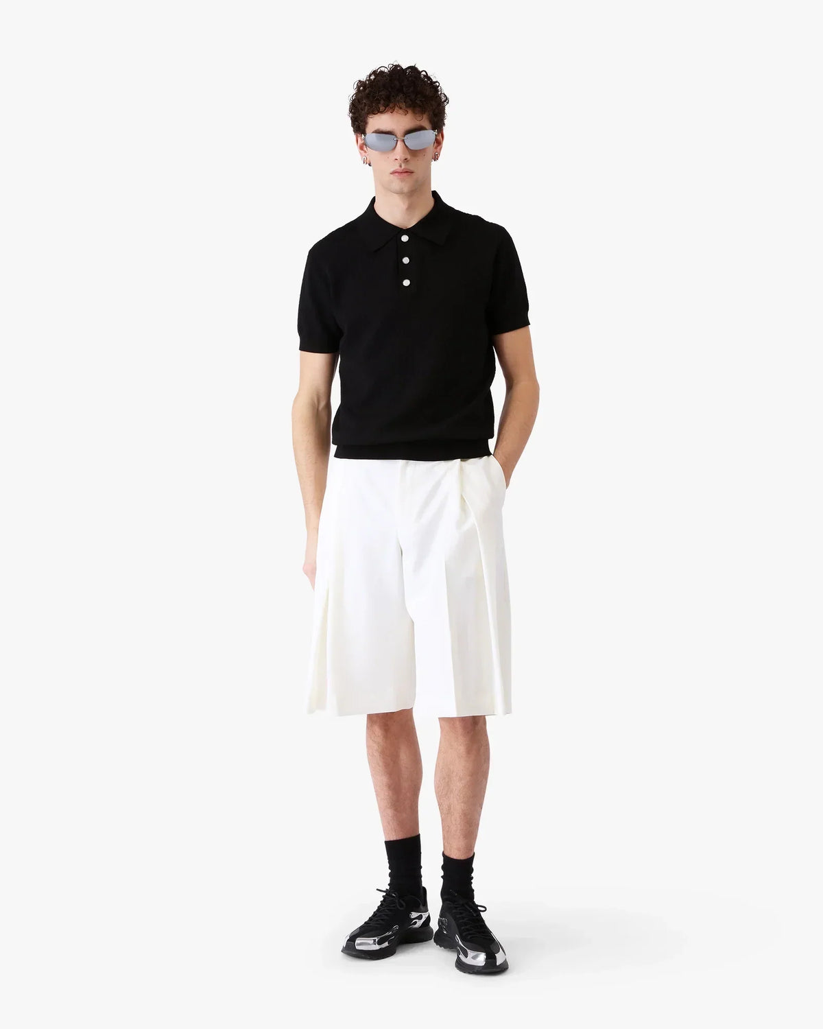 White Pleated Baggy Shorts | Casablanca Paris | Image 2