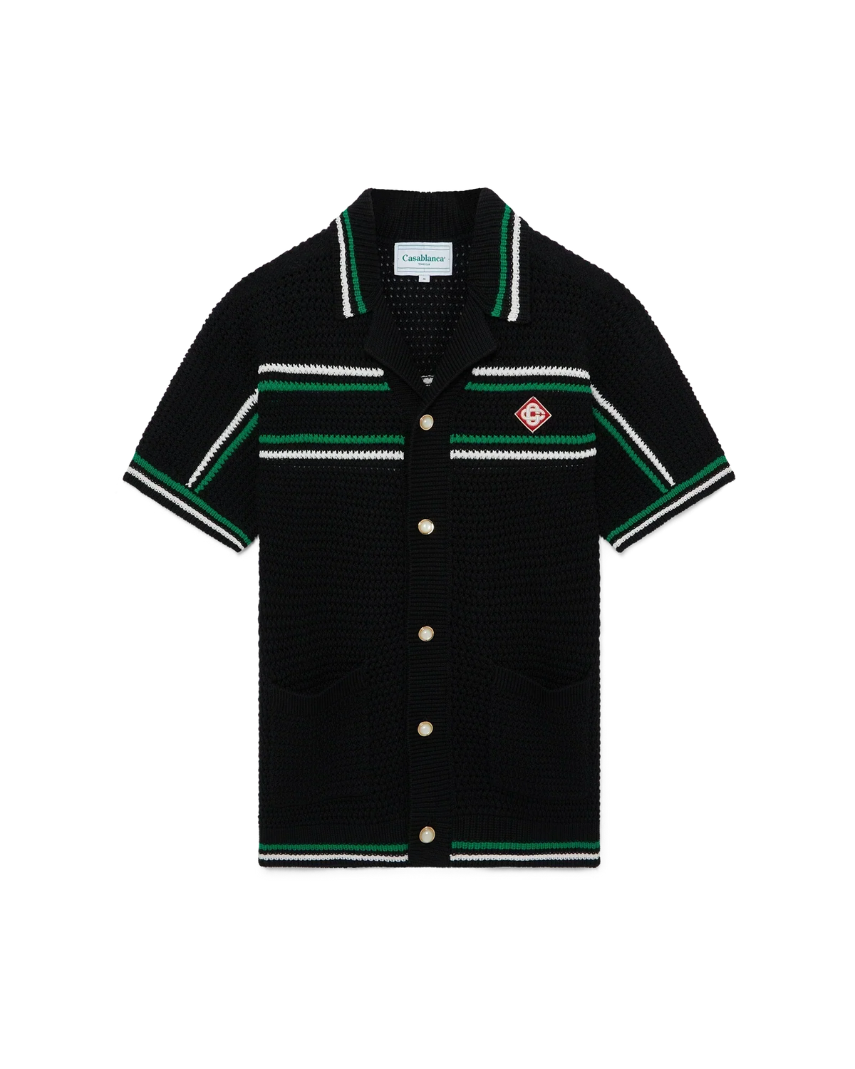 Tennis Short Sleeve Crochet Shirt | Casablanca Paris | Image 1