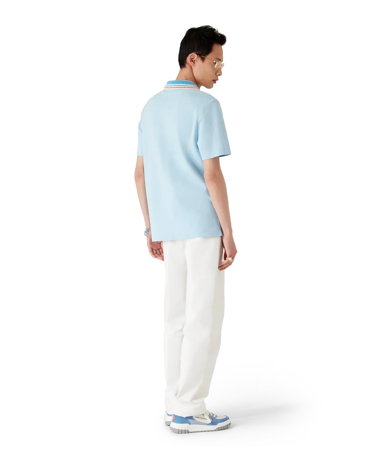 Knit Pique Short Sleeve Polo Shirt | Casablanca Paris | Image 3