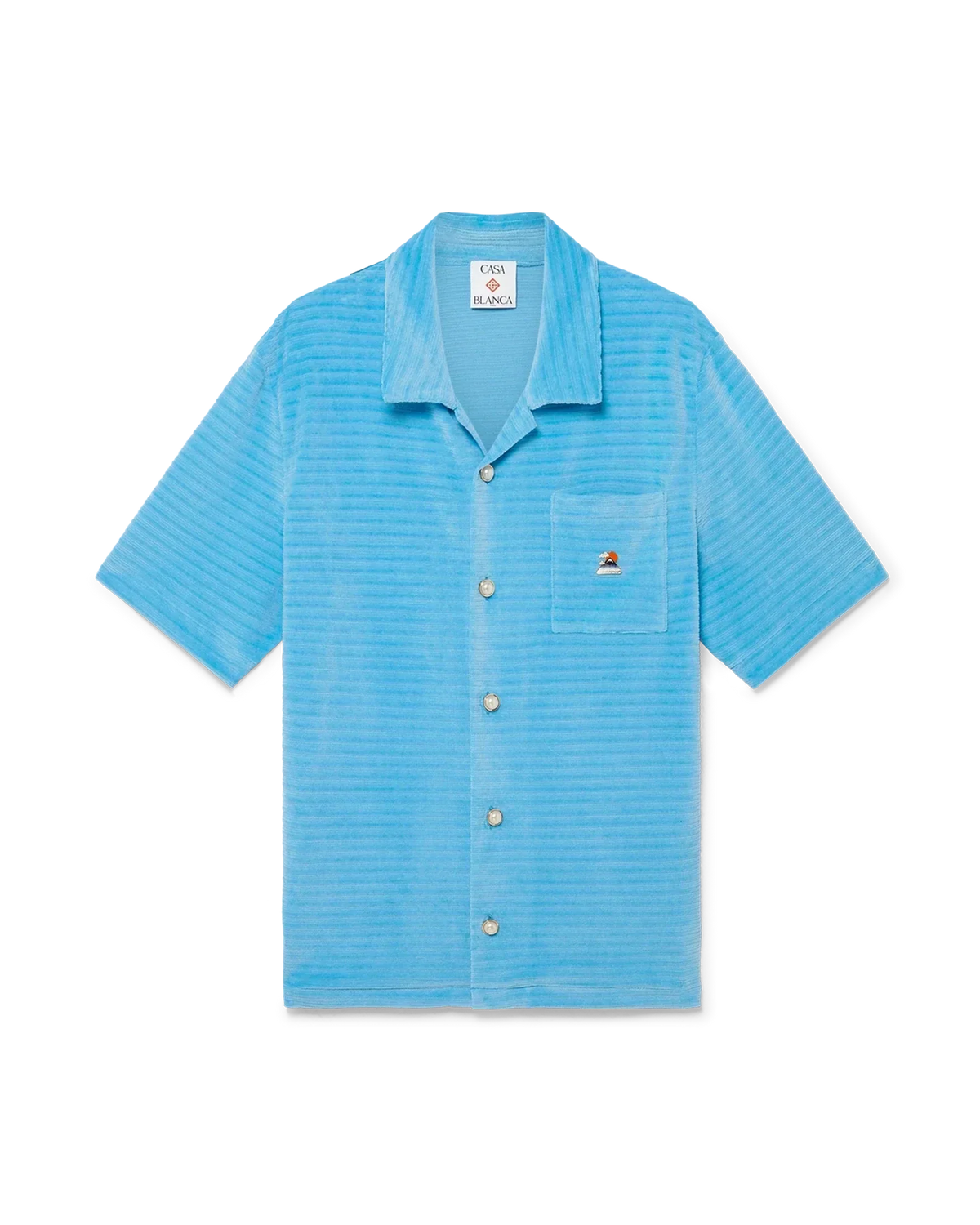 Velour Short Sleeve Stripe Shirt | Casablanca Paris | Image 1