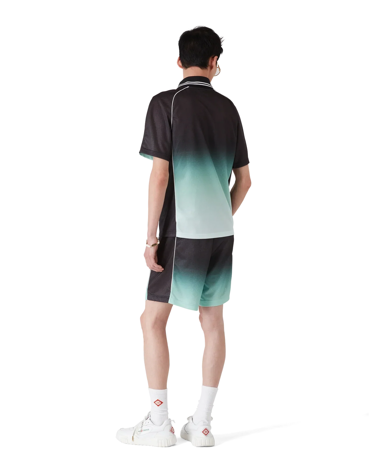 Gradient Monogram Jacquard Short Sleeve Football Shirt | Casablanca Paris | Image 3