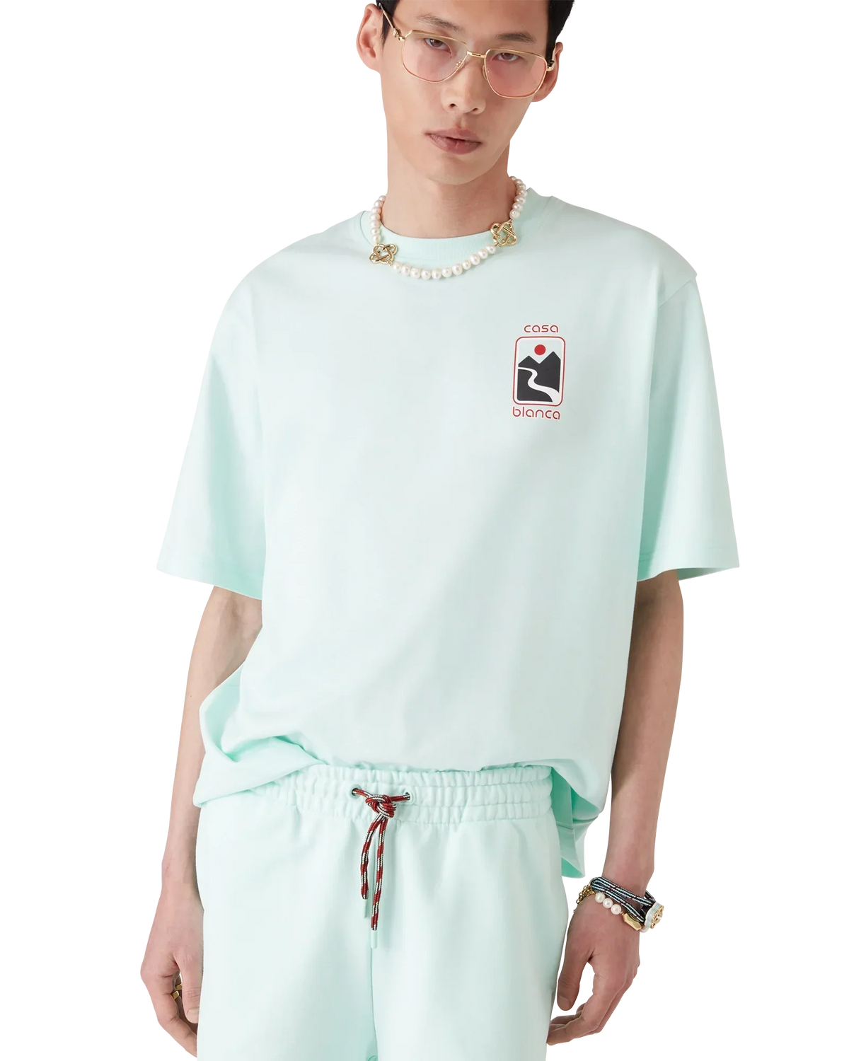 Sunset Valley Short Sleeve T-Shirt | Casablanca Paris | Image 4