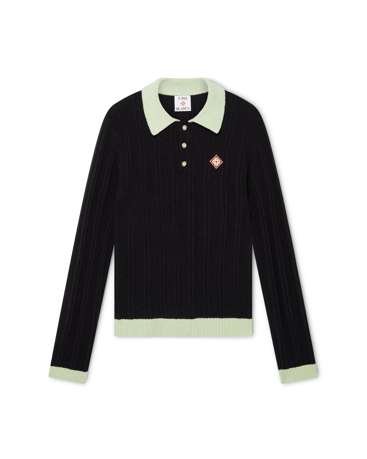 Boucle Long Sleeve Polo Shirt | Casablanca Paris | Image 1