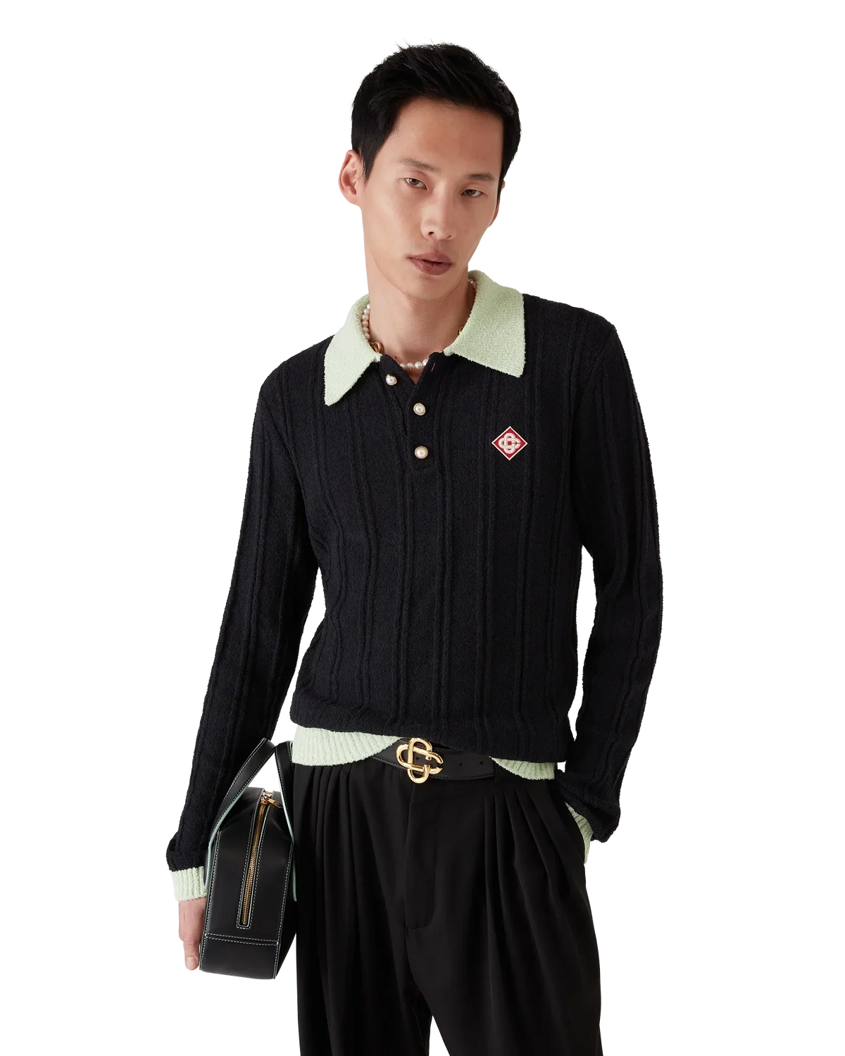 Boucle Long Sleeve Polo Shirt | Casablanca Paris | Image 4